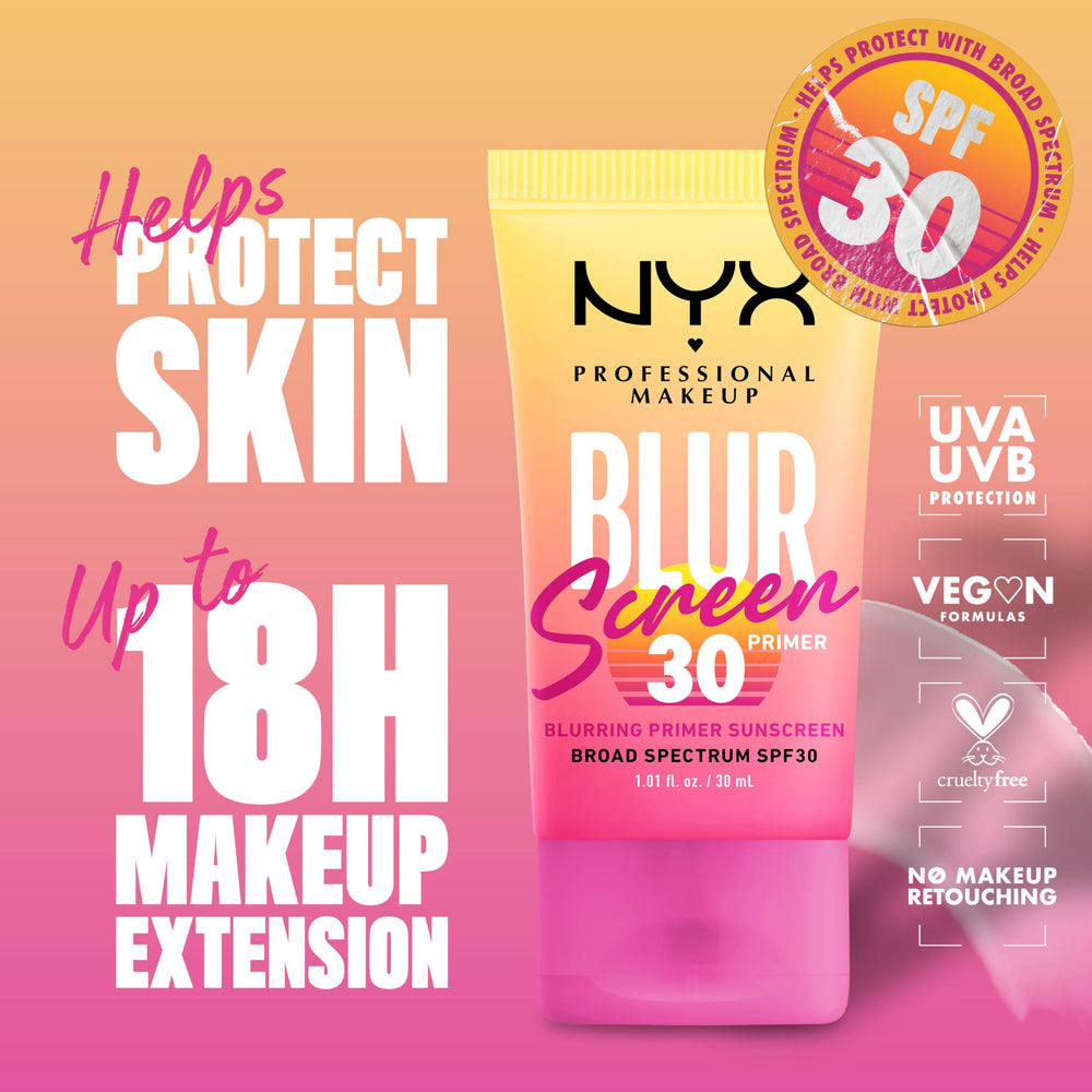 Nyx Blurscreen Primer tube shows creamy formula for long wear