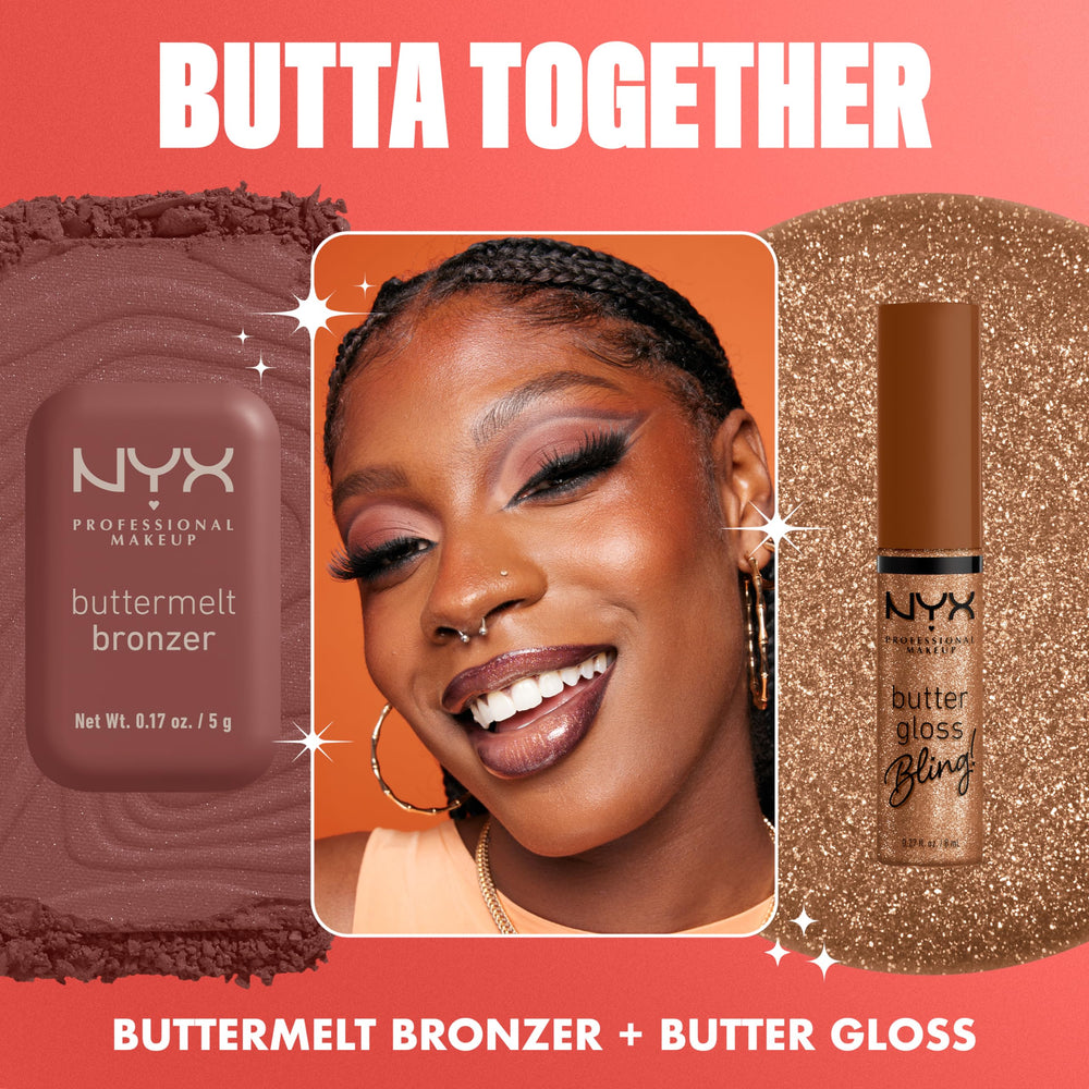 Cruelty-free NYX Butter Gloss Bling formula for ethical glamour.