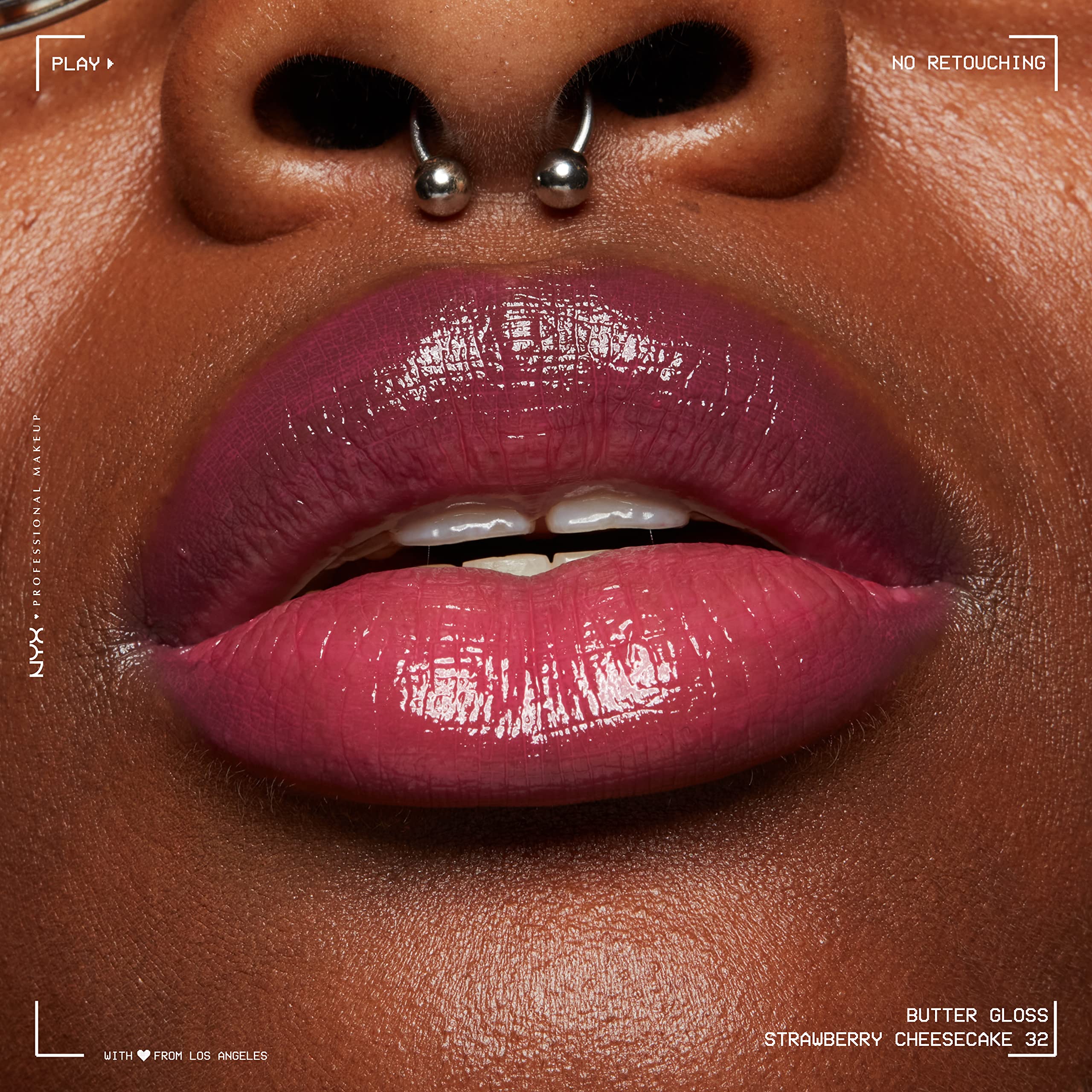 NYX Butter Gloss Strawberry Cheesecake shade range indicates versatile pink tones