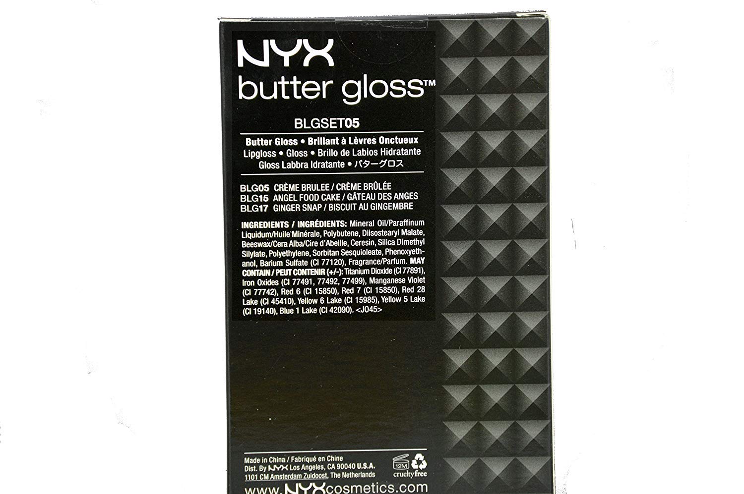 NYX Butter Lip Gloss Set Angel Food Cake swatch demonstrates luminous finish
