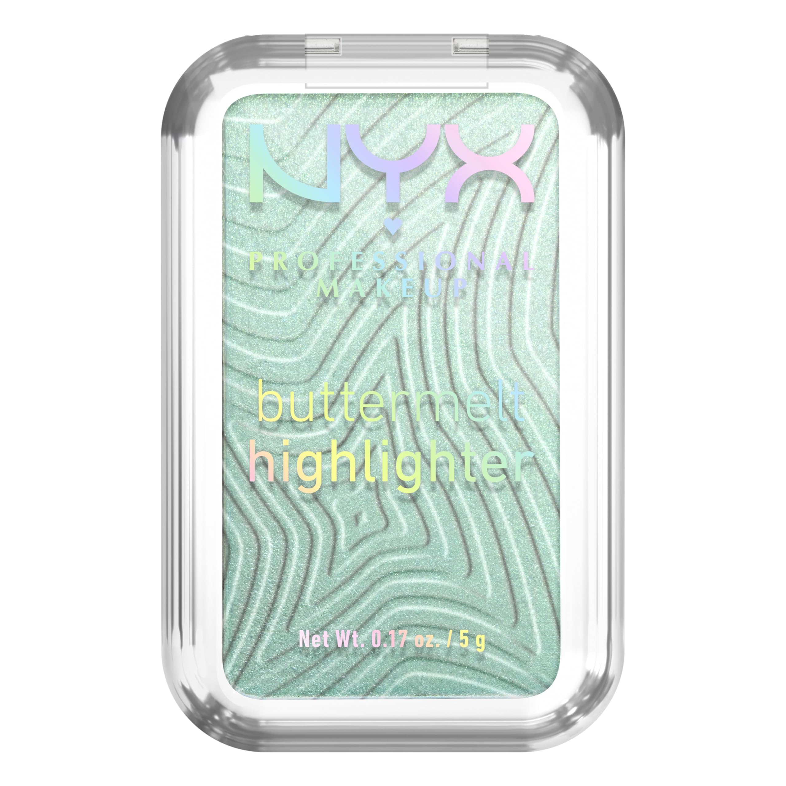 NYX Buttermelt Highlighter 20 Butta Mint swatch for a minty glow