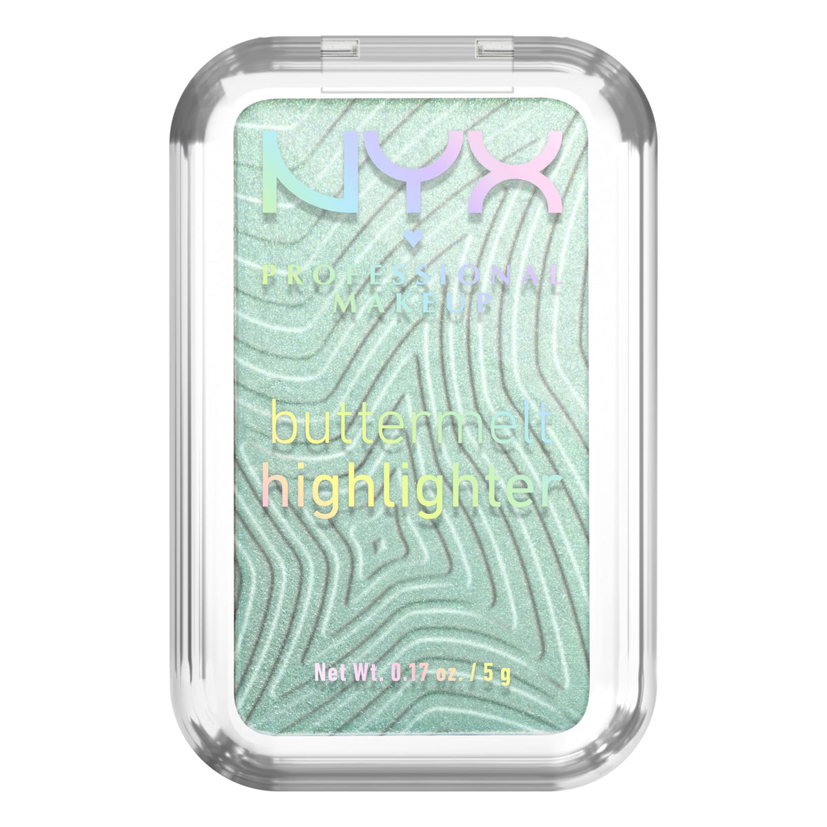 NYX Buttermelt Highlighter 20 Butta Mint swatch for a minty glow