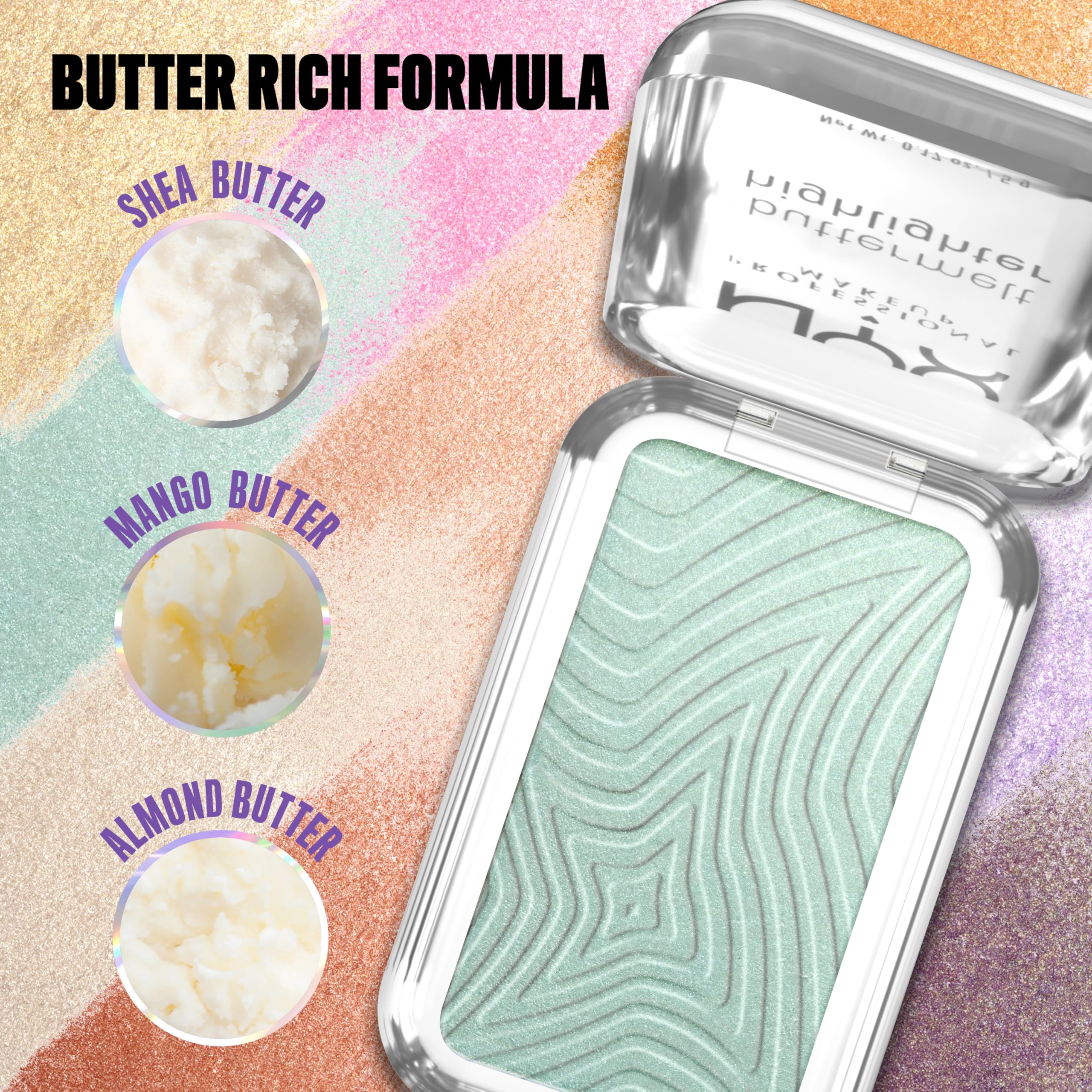 NYX Buttermelt Highlighter application tips close-up