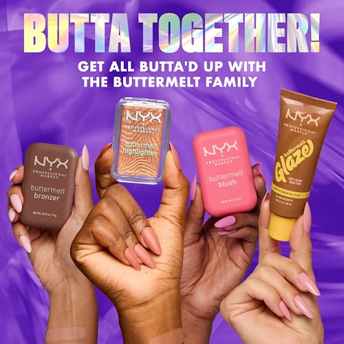 NYX Buttermelt Highlighter multi-chrome topper effect on skin