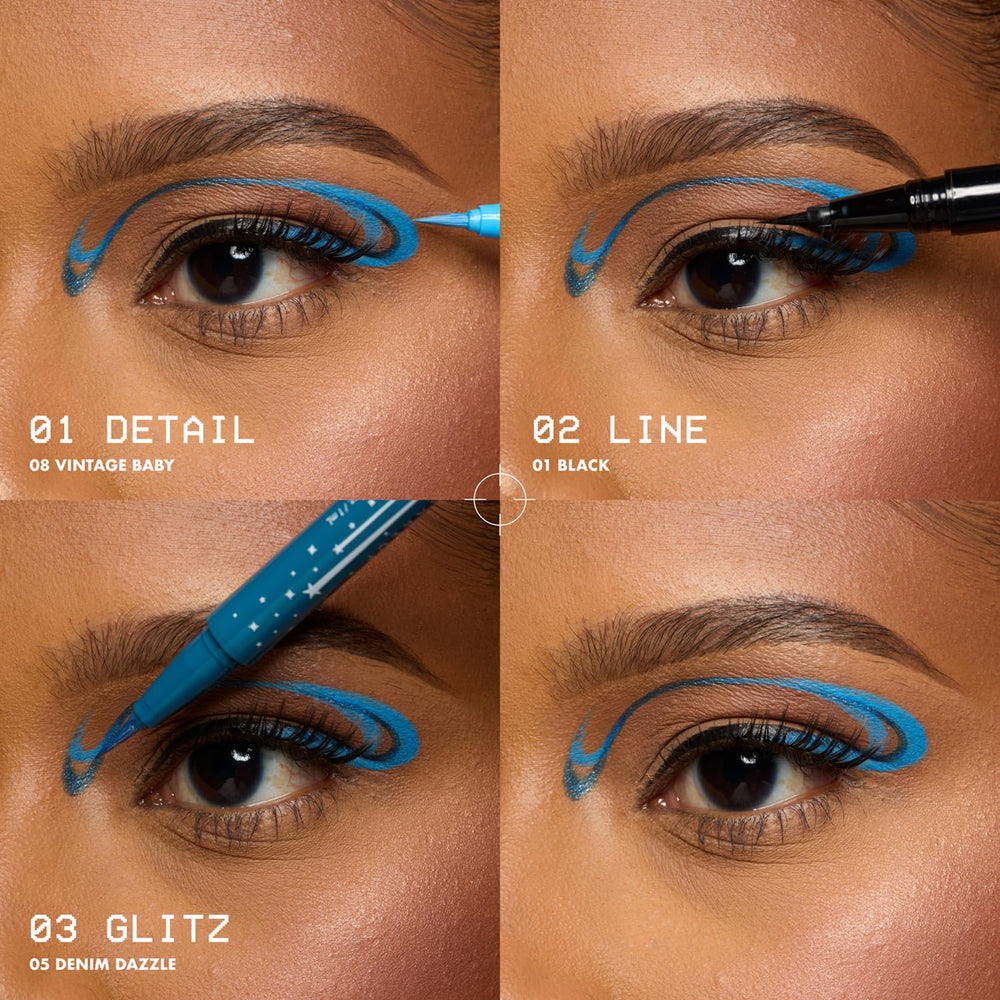 Close-up of reflective glitter particles for bold eye impact