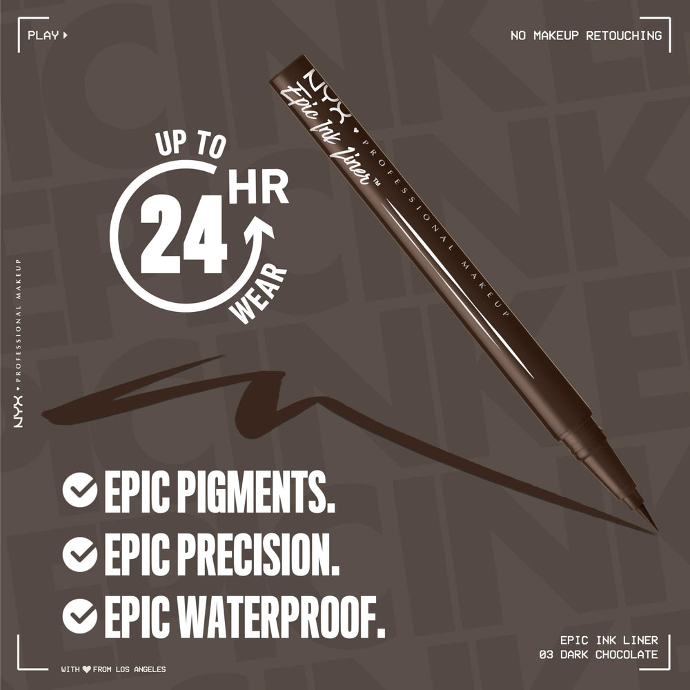 NYX Epic Ink Liner cat-eye-flick tip helps achieve bold wings.