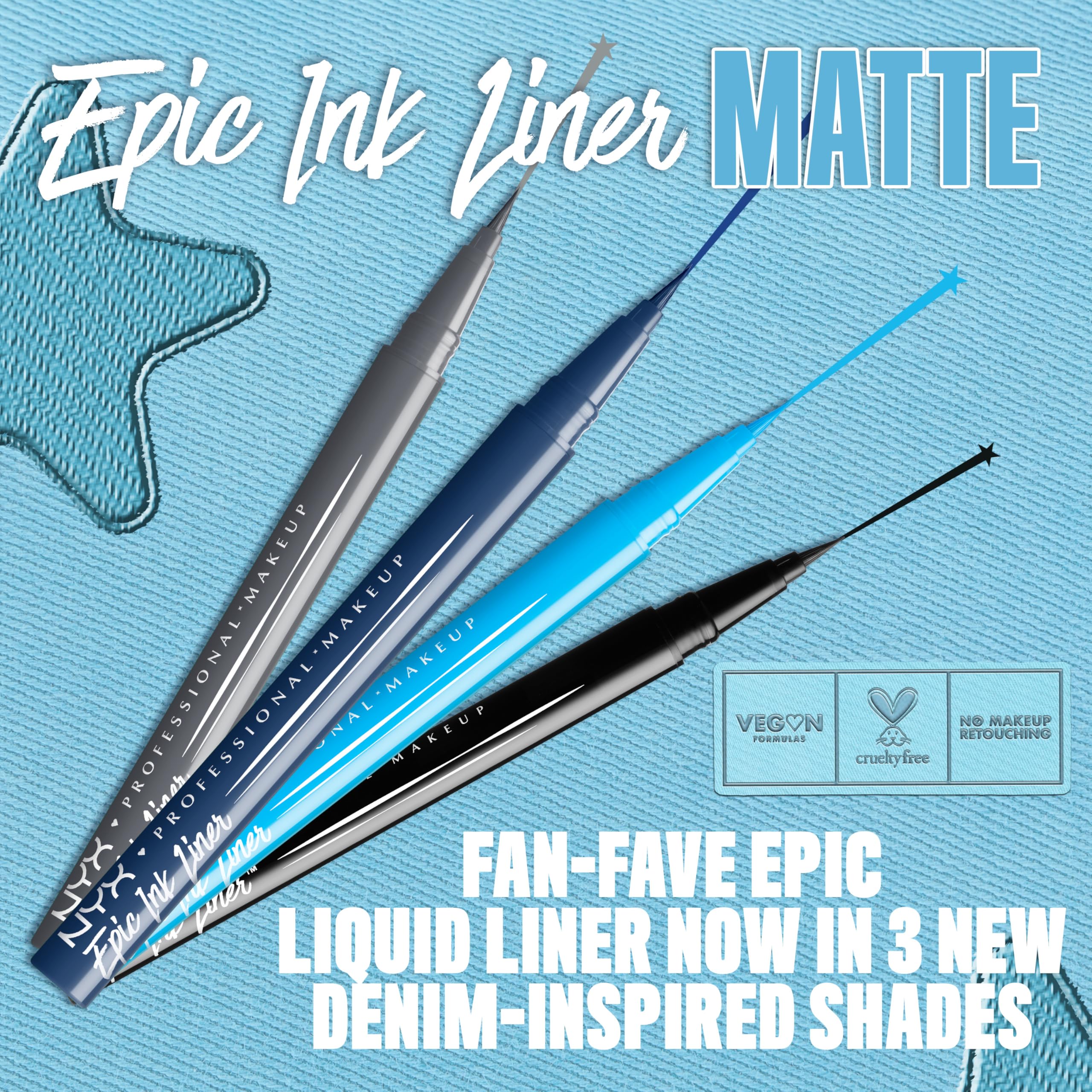 Close-up of the precision tip delivering ultra-fluid, clean lines for NYX Epic Ink Liner.
