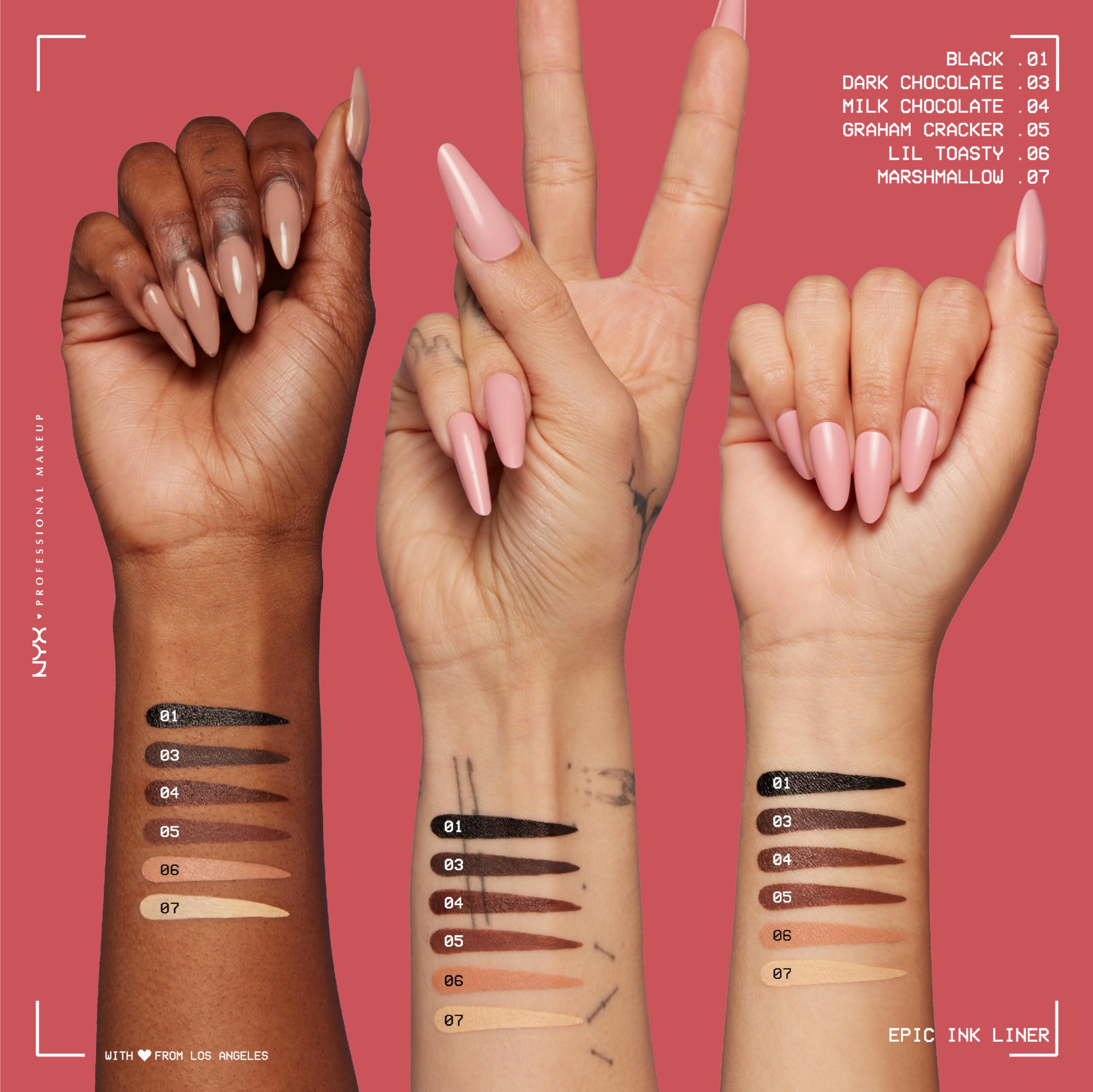 NYX Epic Ink Liner waterproof-matte formula offers long-lasting wear.