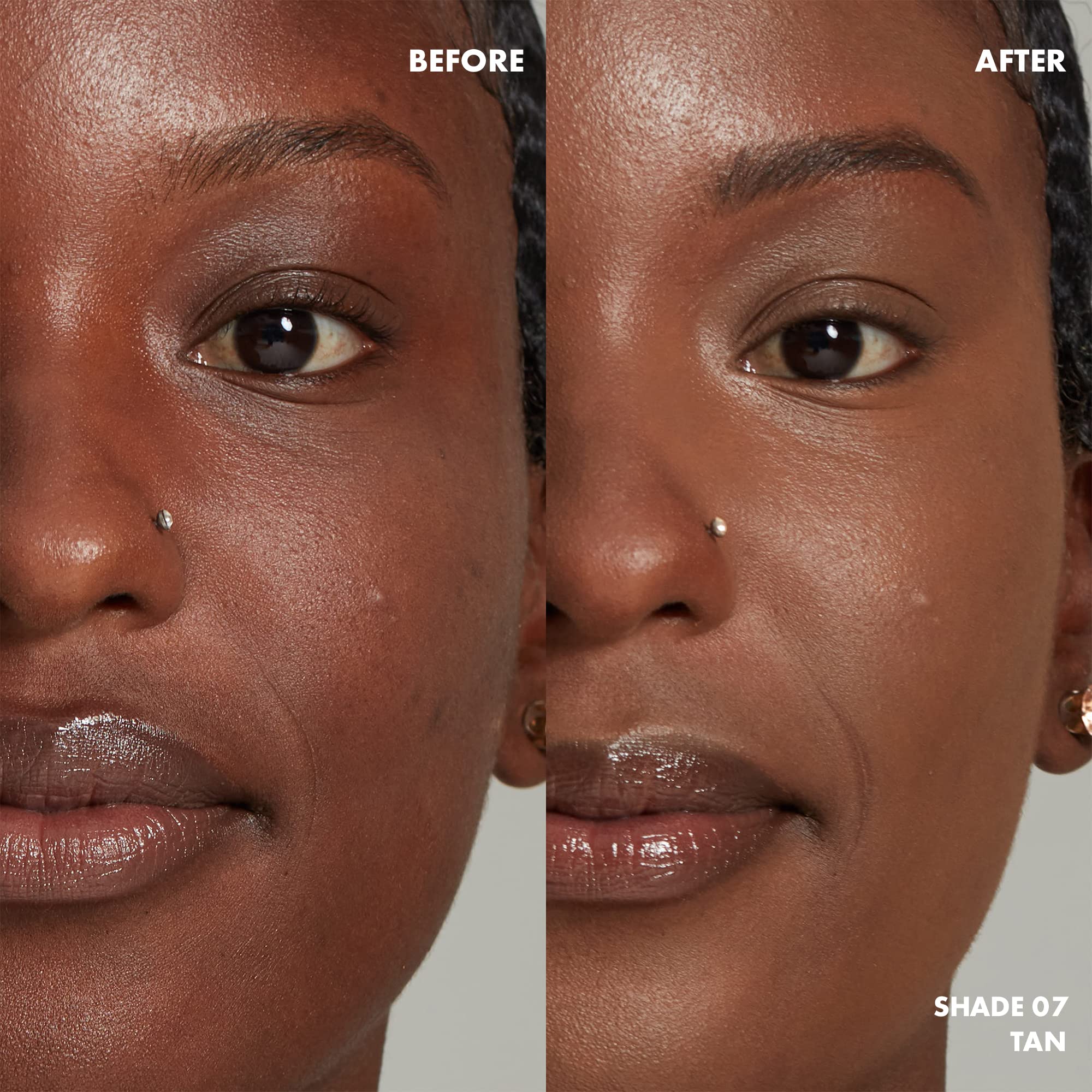 NYX concealer wand used for chin and cheek contouring on tan skin