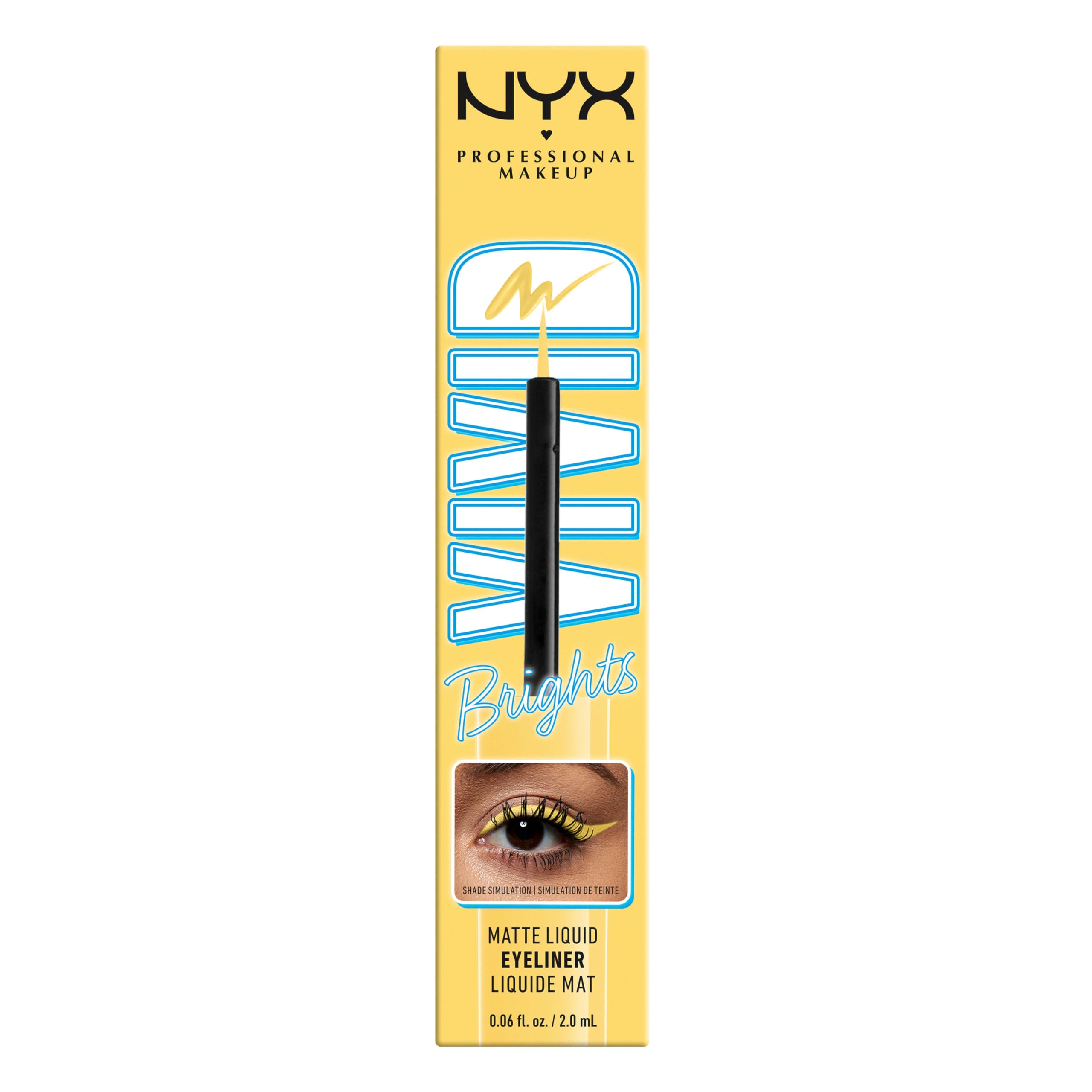 Nyx graphic look using yellow liner for bold matte contrast