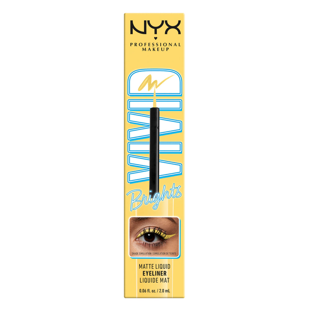 Nyx graphic look using yellow liner for bold matte contrast