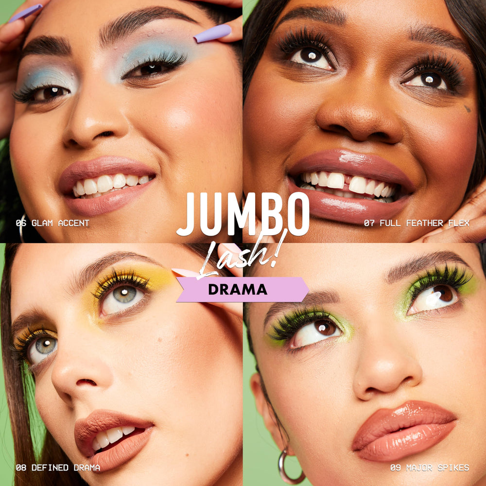 NYX Jumbo Lash 2-in-1 liner and lash adhesive in use.