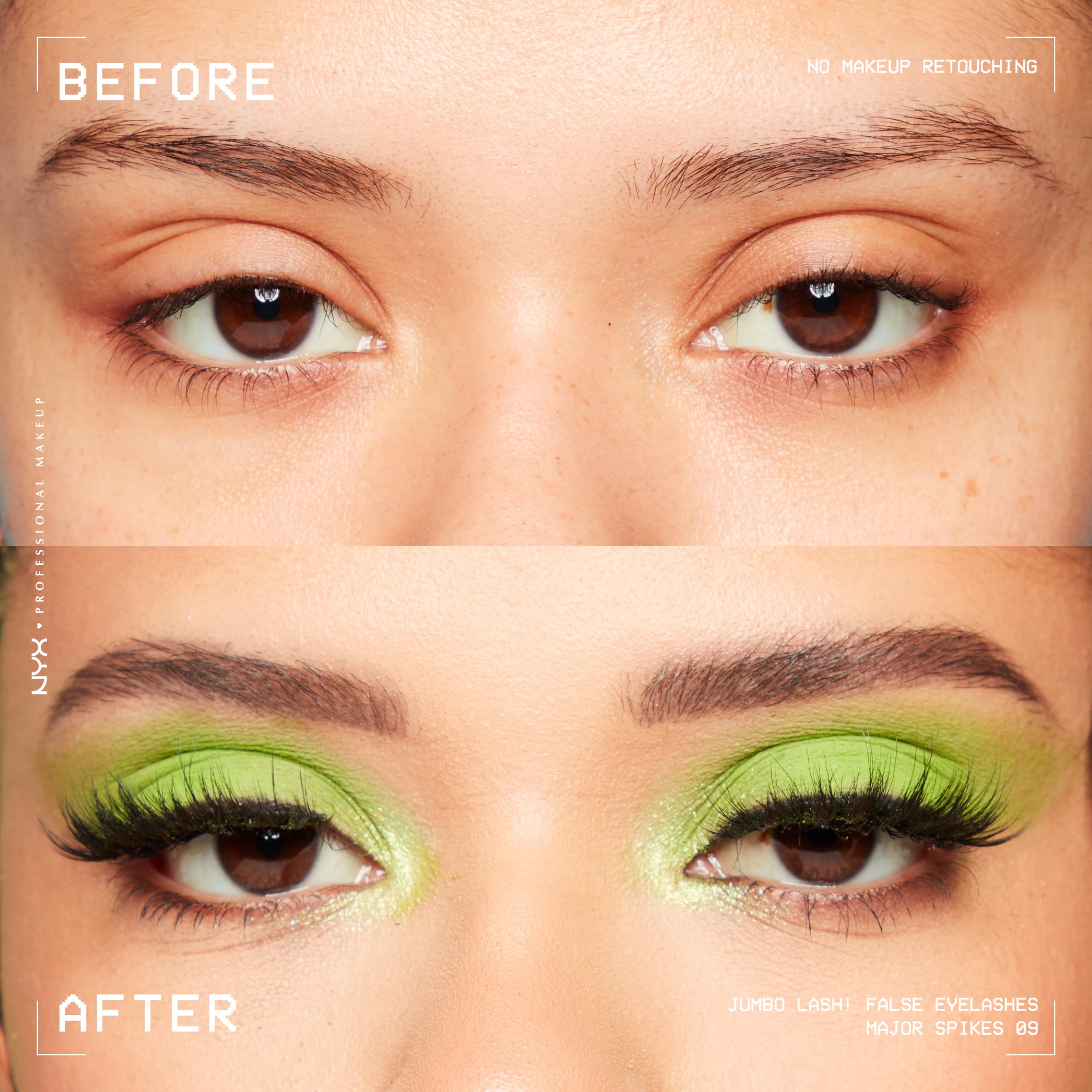 NYX Jumbo Lash invisible band accentuates a seamless lash line.