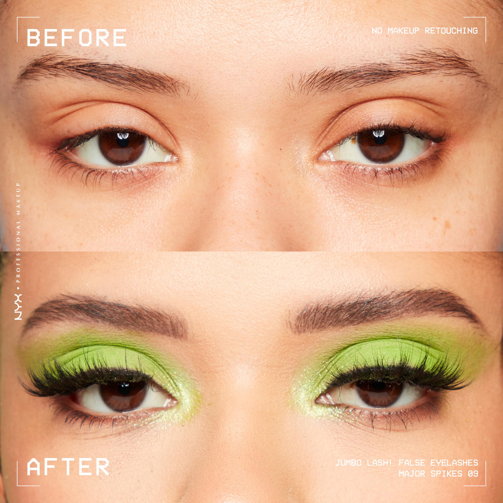 NYX Jumbo Lash invisible band accentuates a seamless lash line.
