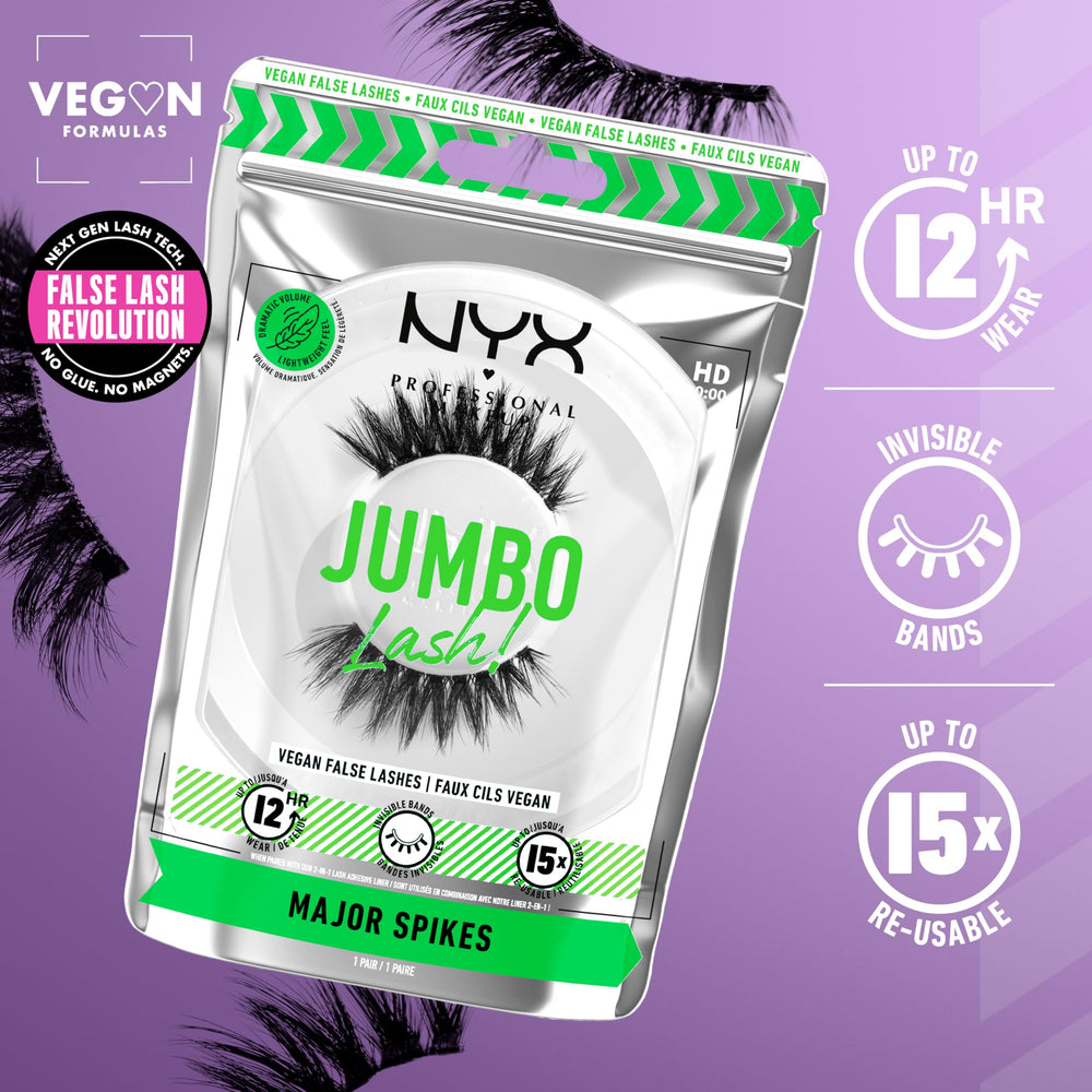 NYX Jumbo Lash vegan false eyelashes in box ready to wear.