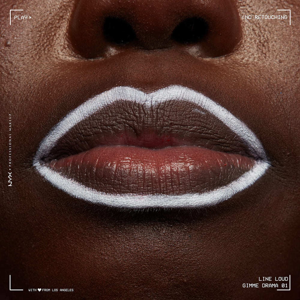 Lips with full color using NYX Gimme Drama lip liner