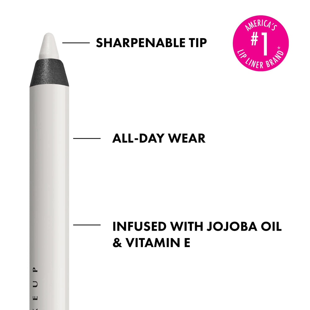 Close-up of precise outline with NYX Gimme Drama lip liner