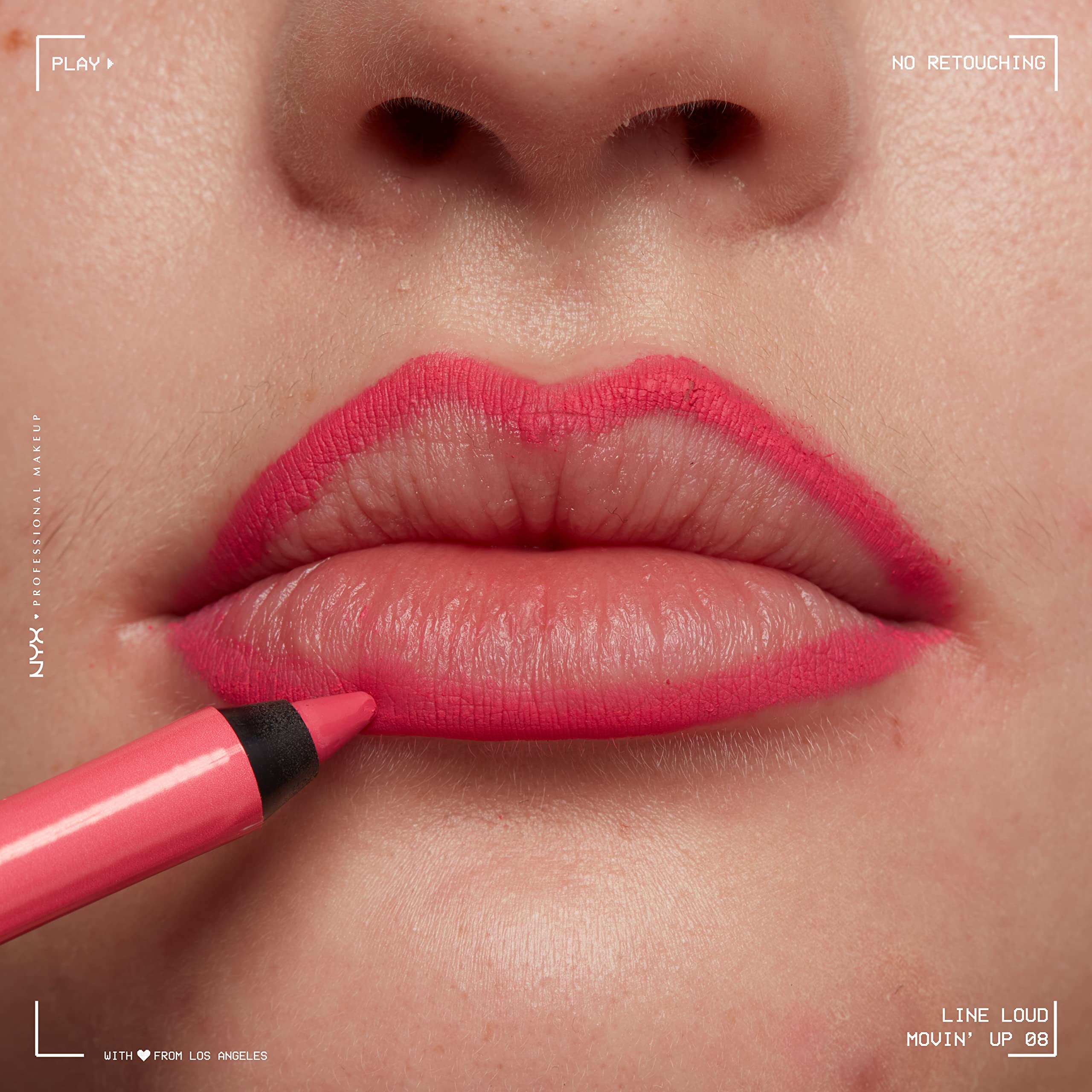 Outlining with the Movin Up pencil for precise lip shape