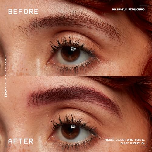 NYX Powder Louder Brow Pencil complements eye makeup looks.