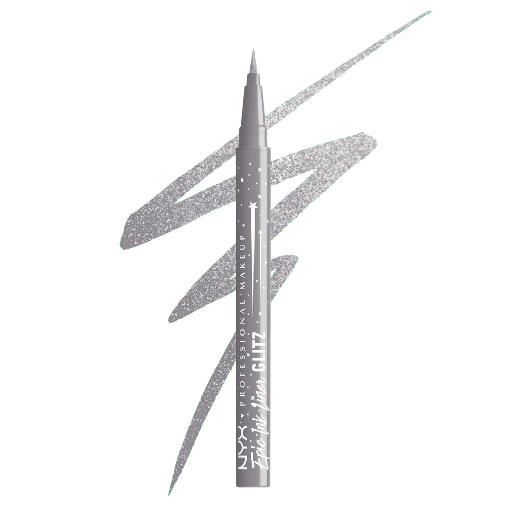 NYX Epic Ink Glitz liner close-up of the precise brush tip for clean lines