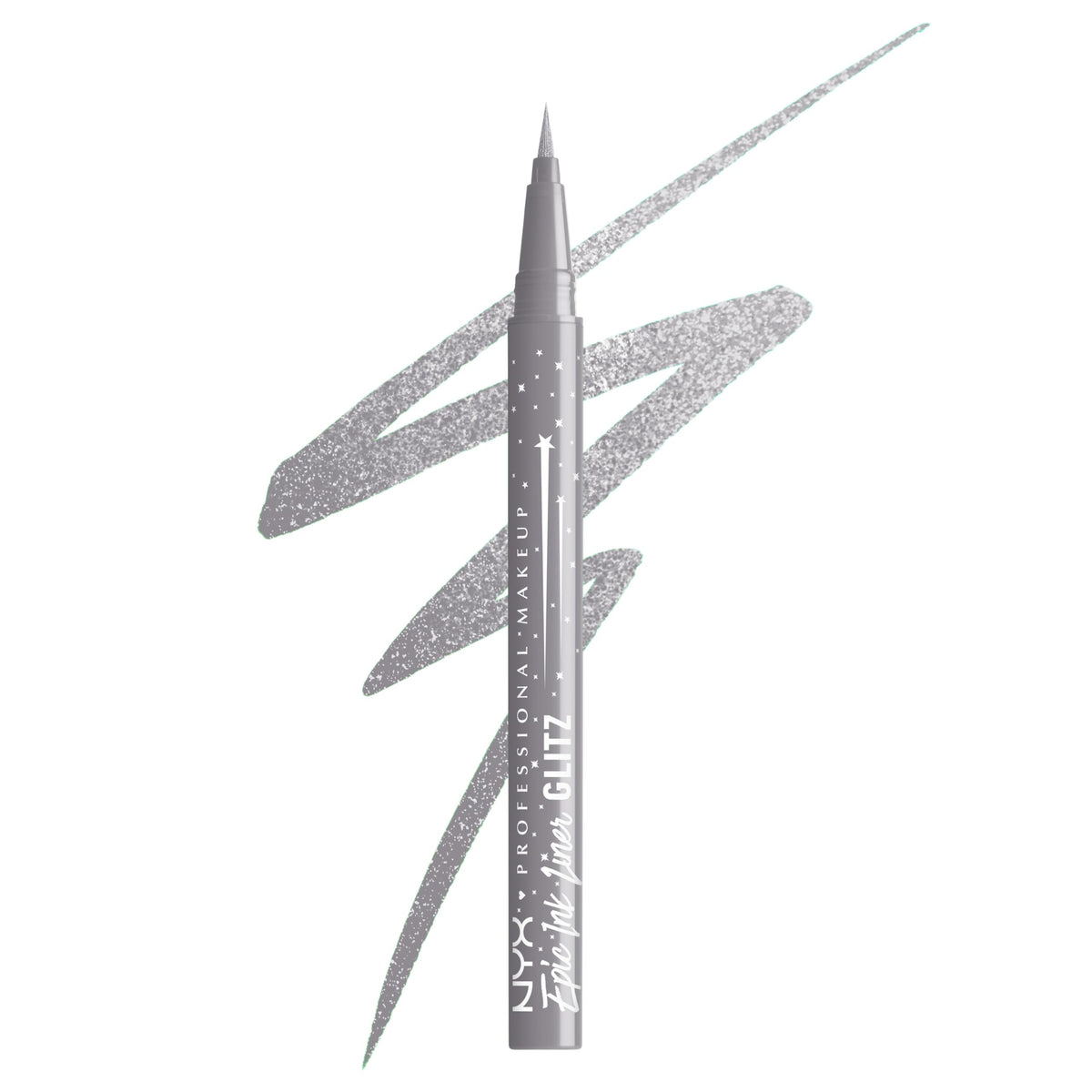 NYX Epic Ink Glitz liner close-up of the precise brush tip for clean lines