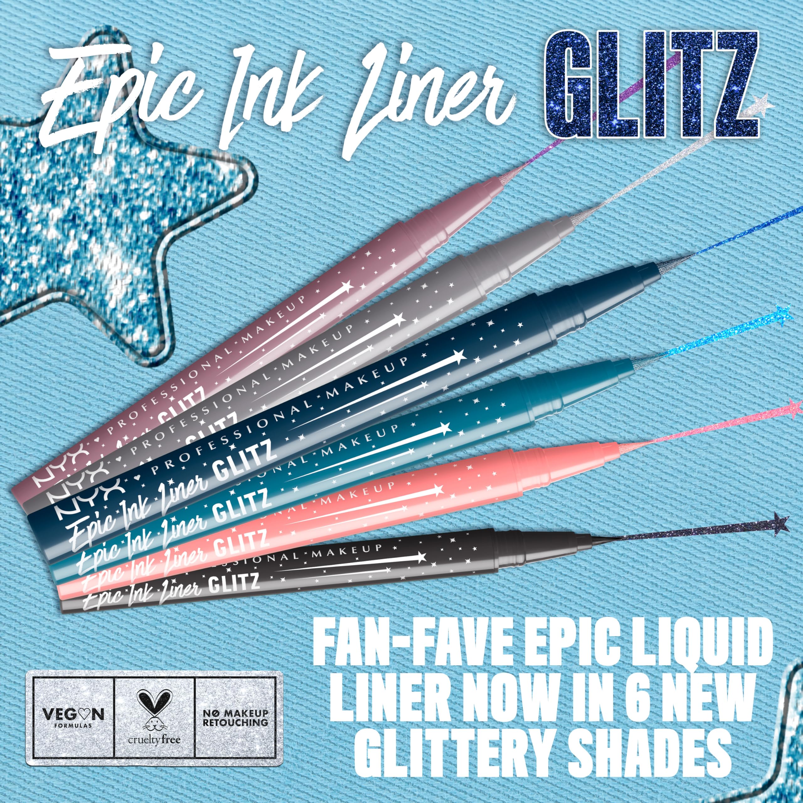 Packaging of NYX Epic Ink Glitz liner with outer box