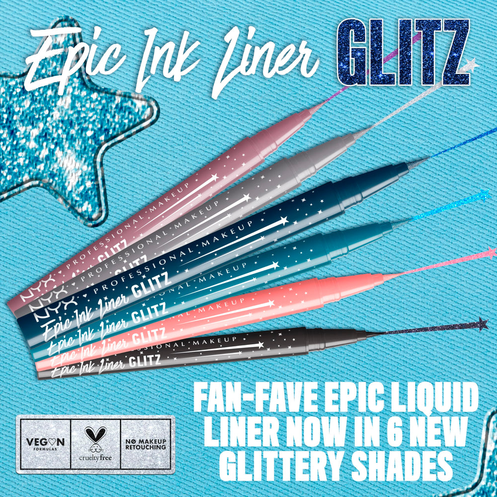 Packaging of NYX Epic Ink Glitz liner with outer box