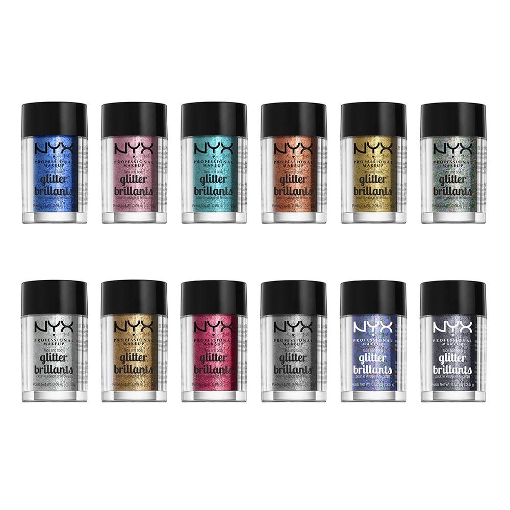 NYX Face & Body Glitter Rose close-up showing multi-dimensional shine