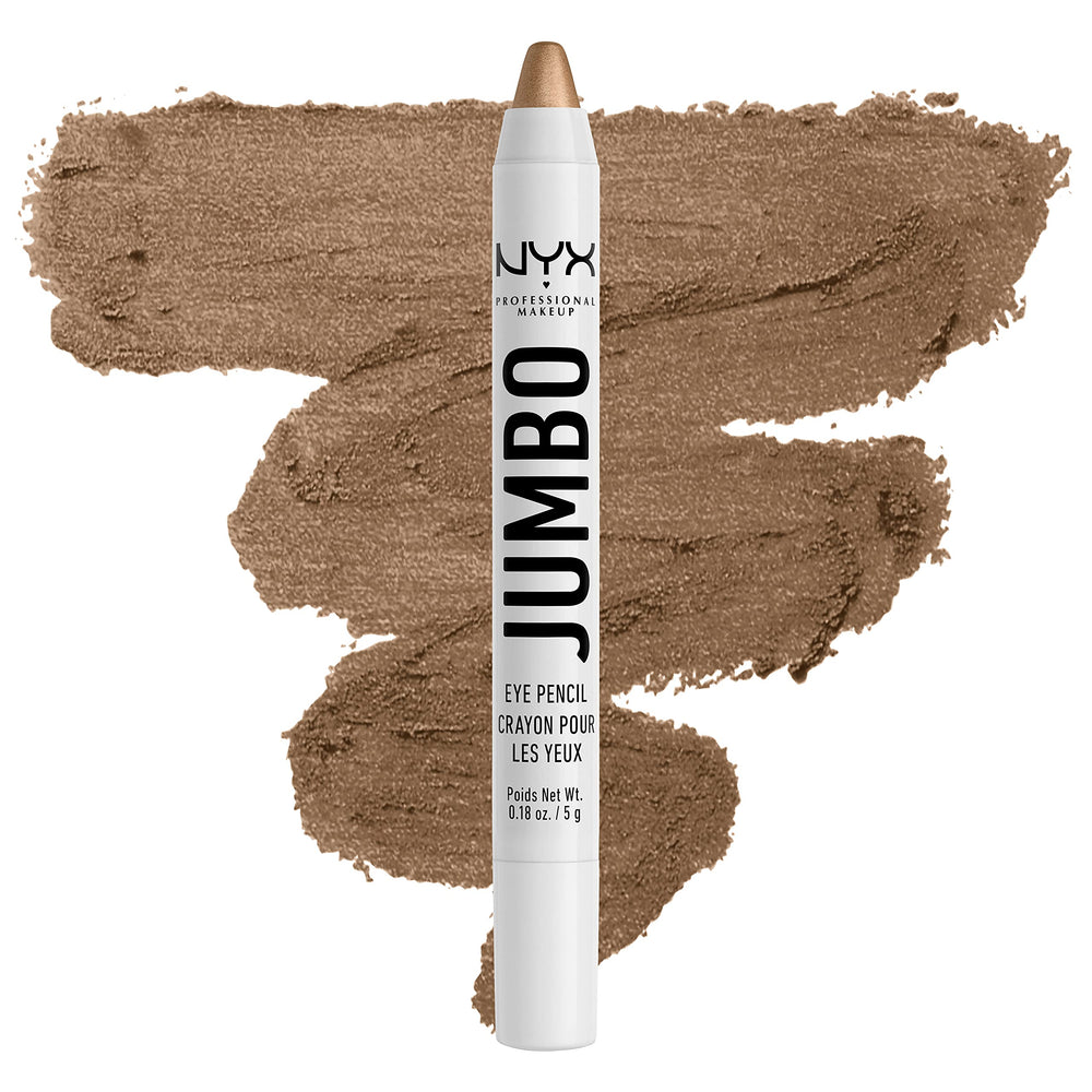 NYX Jumbo Eye Pencil Iced Mocha closeup showing creamy texture for quick eye definition