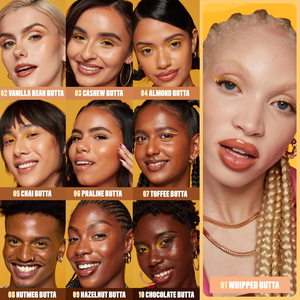 Showcase of NYX sheer tint shades in the collection for natural matches.