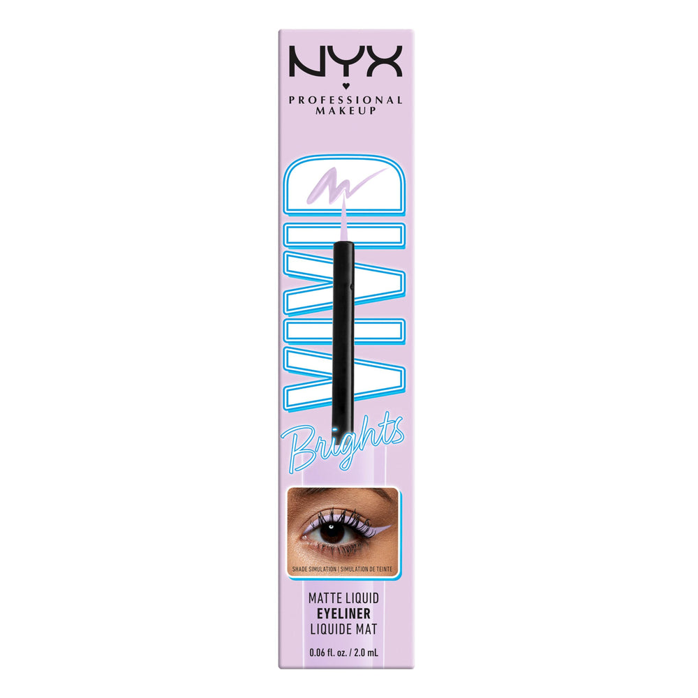NYX Vivid Brights Lilac Pink brush-tip close-up for precise control