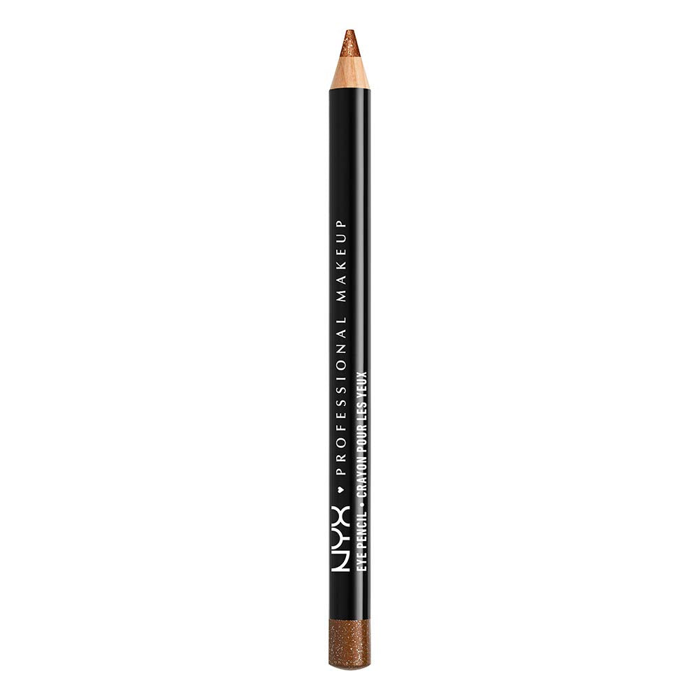 NYX Slim Eye Pencil Bronze Shimmer close-up swatch showing metallic bronze glow