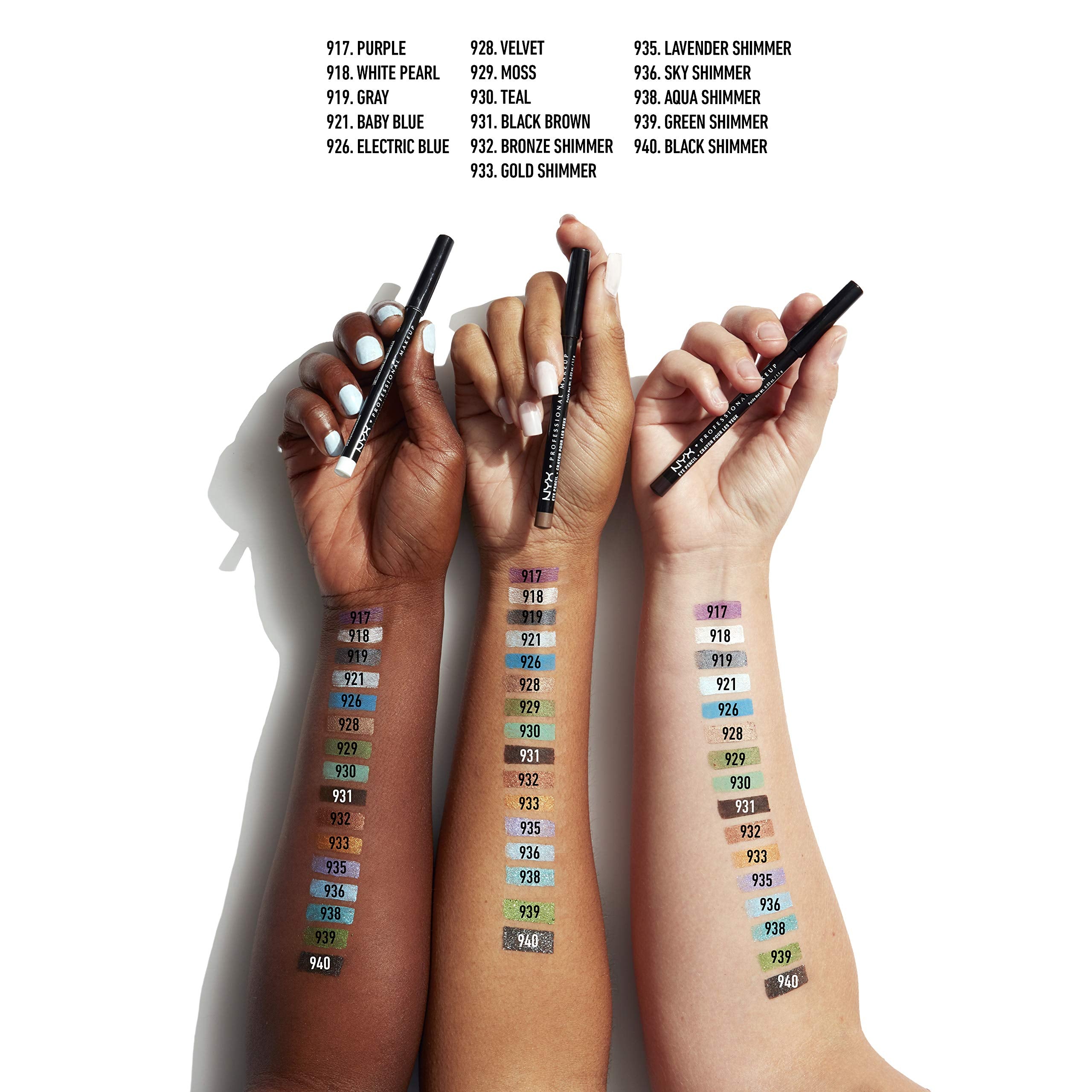Silver shade close-up highlights easy blending capability.