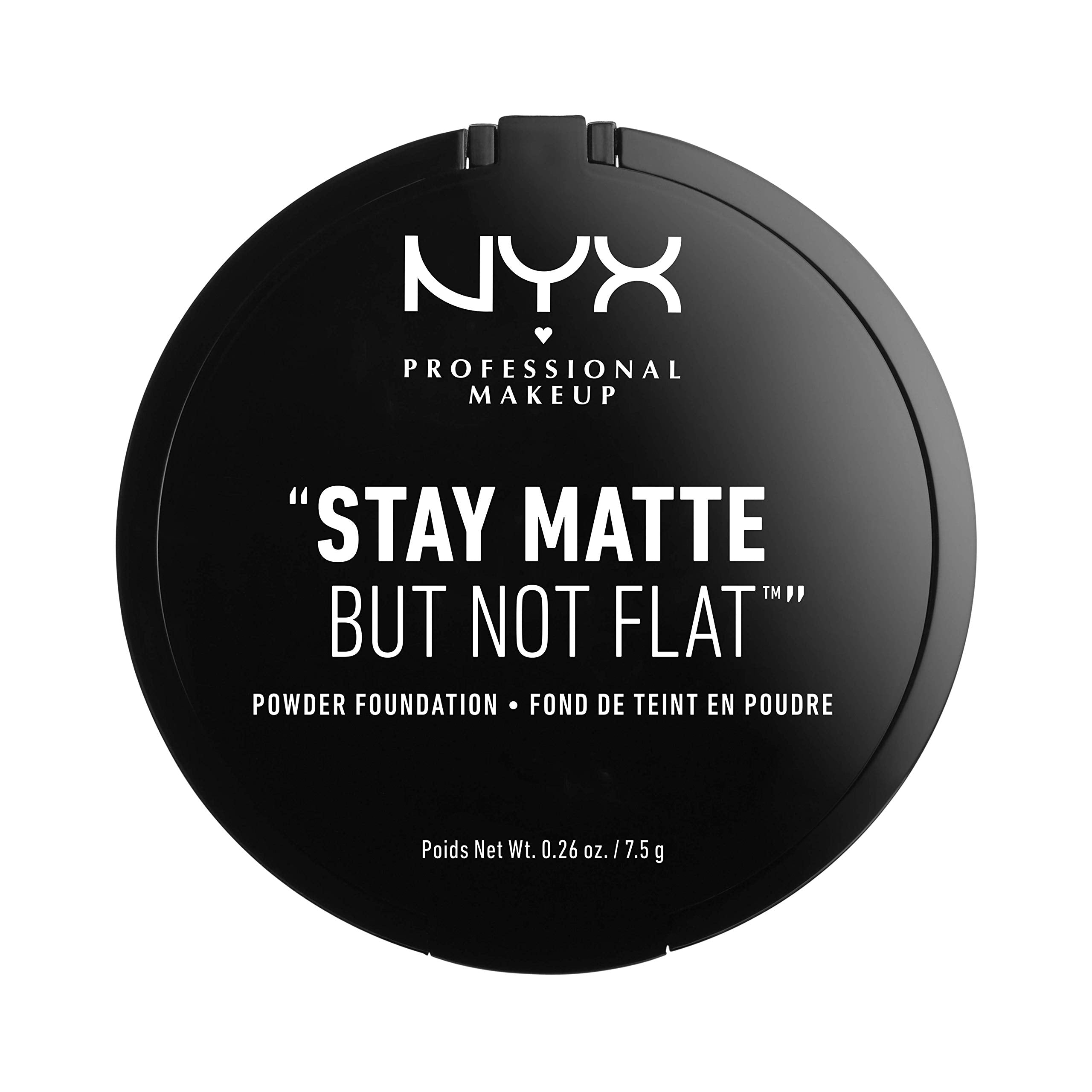 NYX Stay Matte powder applied with sponge for adjustable coverage.