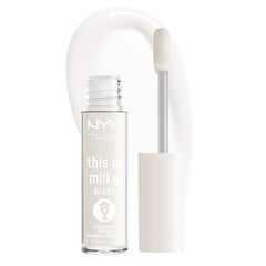 NYX This Is Milky Gloss bottle pour for radiant milky shine