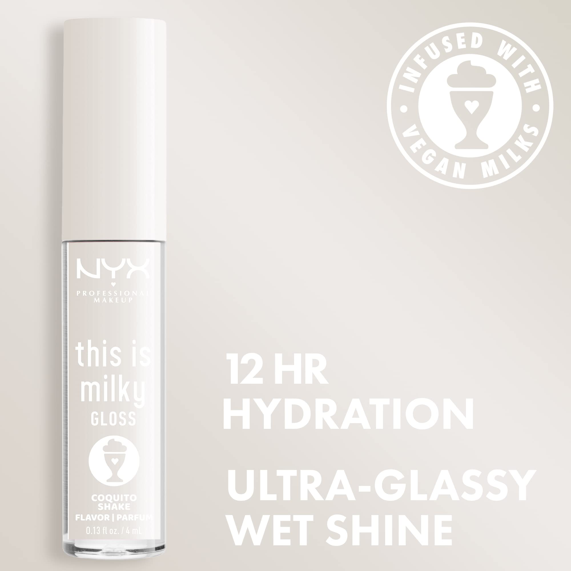 NYX This Is Milky Gloss wand application shows hydrating gloss texture