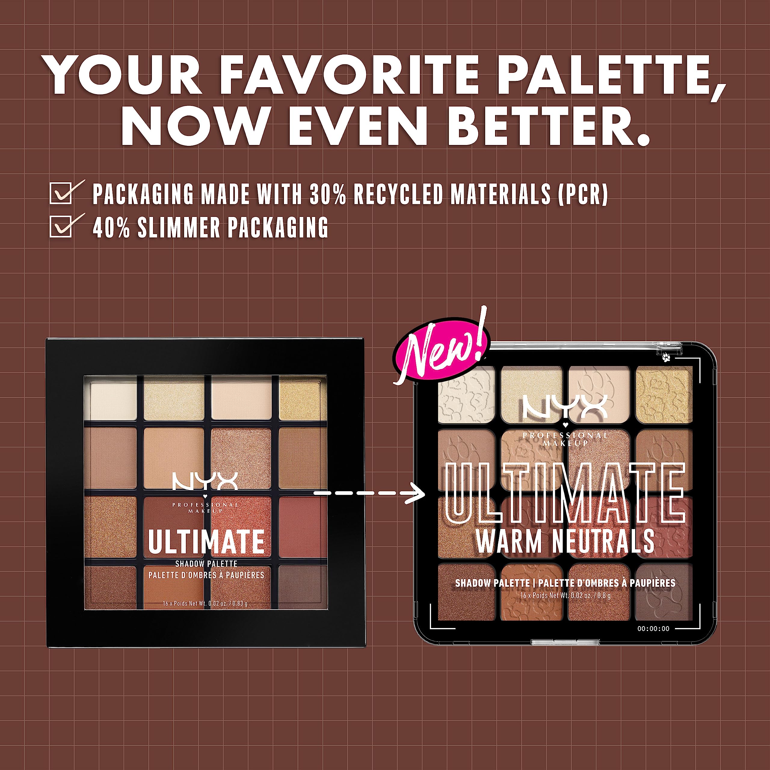 NYX Professional Makeup Ultimate Shadow Palette compact packaging keeps the look portable.