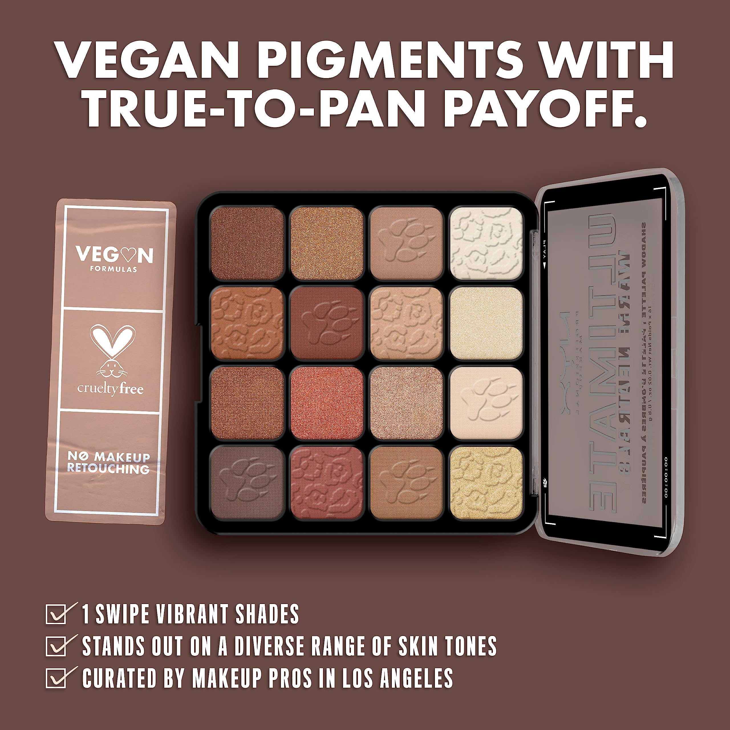 NYX Professional Makeup Ultimate Shadow Palette matte shades enable seamless blending.