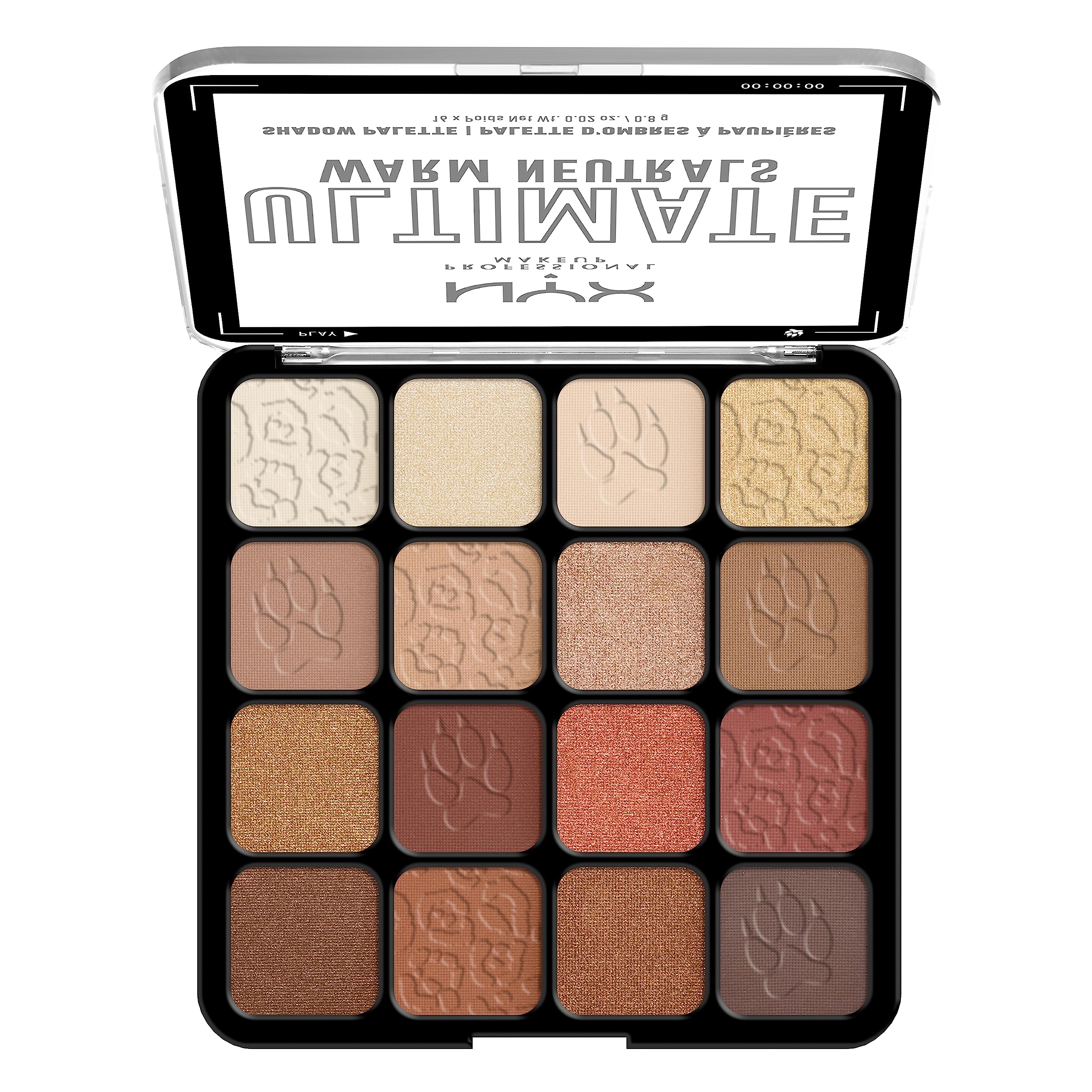 NYX Professional Makeup Ultimate Shadow Palette open pan showing rich pigments for bold color payoff.