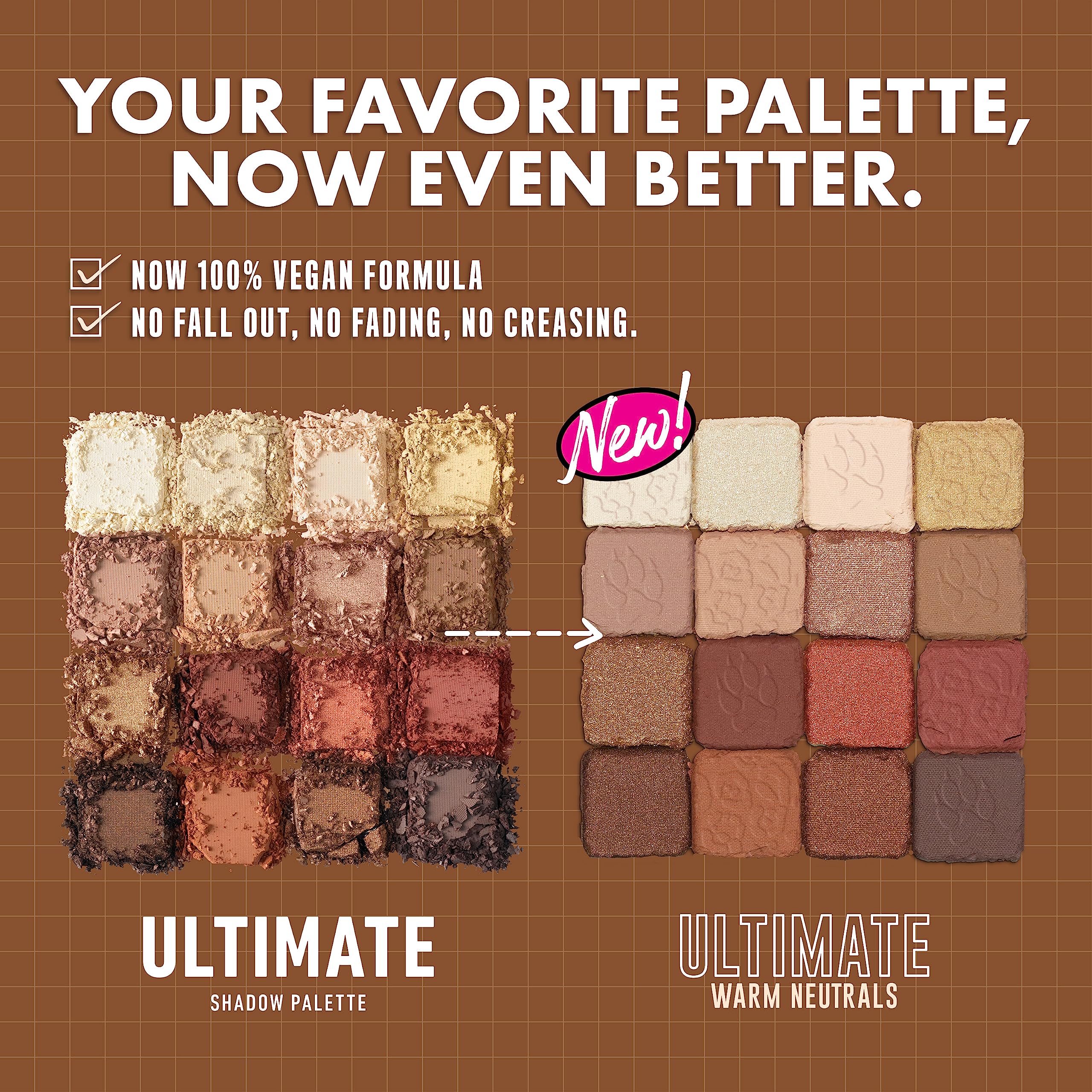 NYX Professional Makeup Ultimate Shadow Palette swatch displays matte, satin, and metallic finishes.