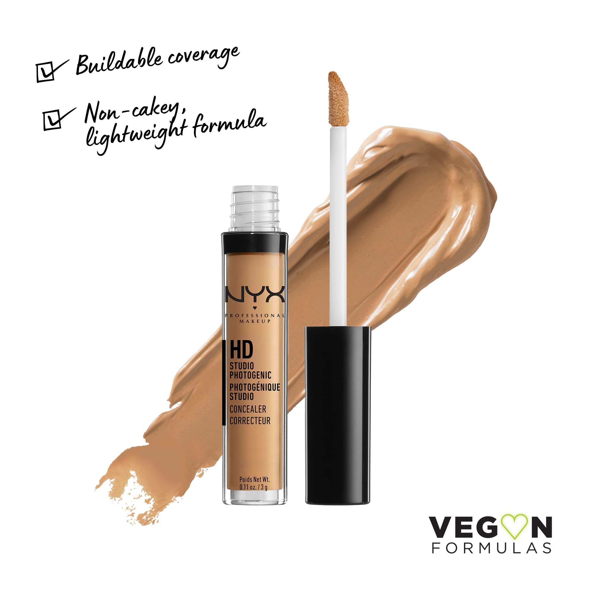 NYX concealer wand under-eye application for brightening on tan skin