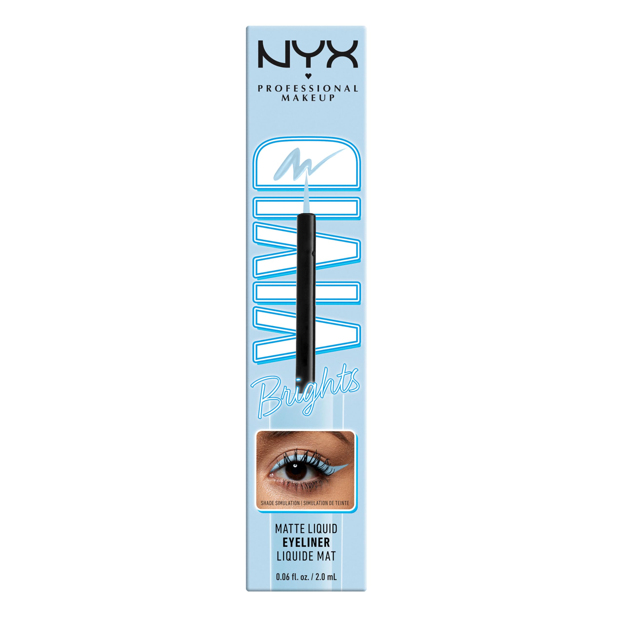 NYX Vivid Brights Blue Thang two-color look idea