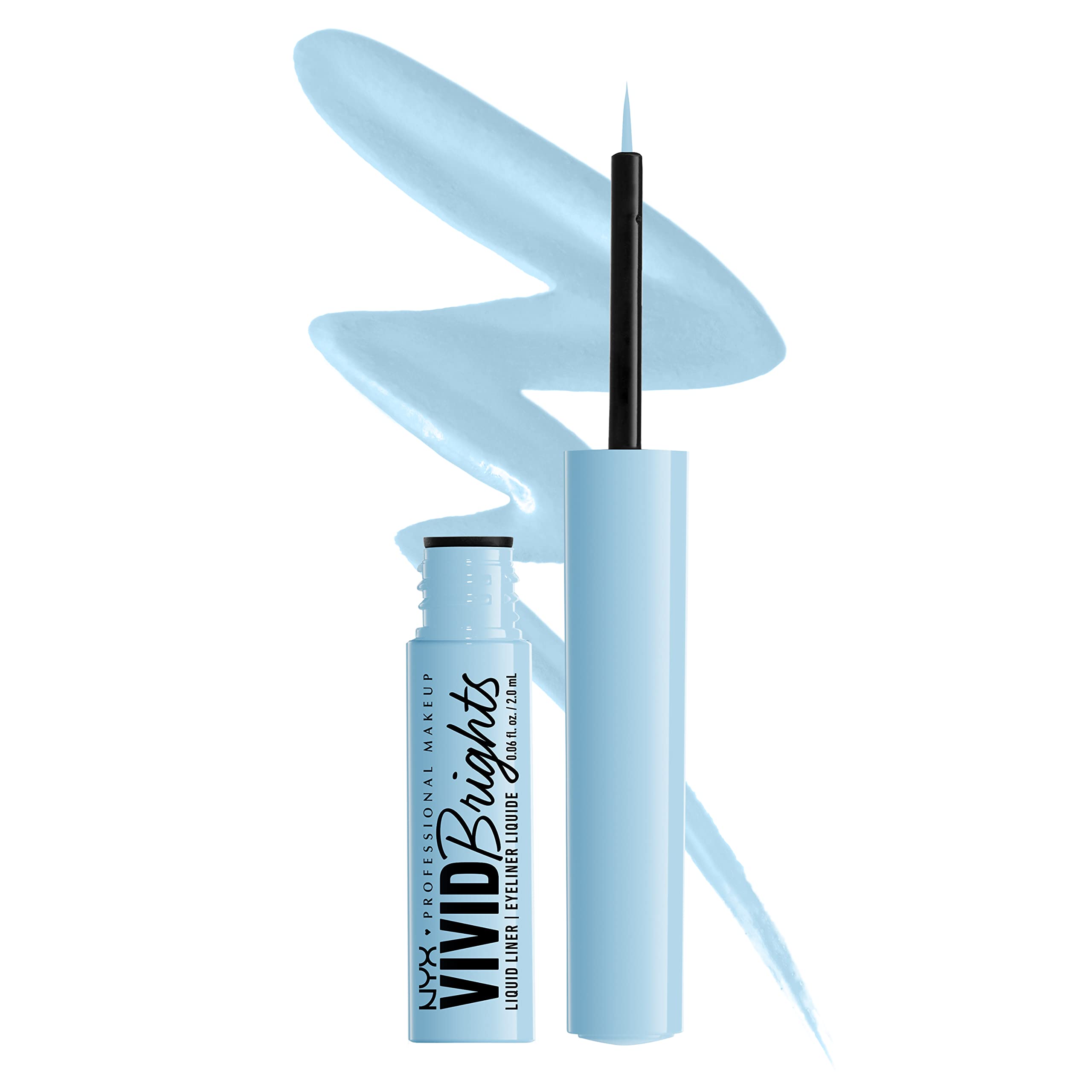 NYX Vivid Brights Blue Thang close-up shows precise tip for crisp lines