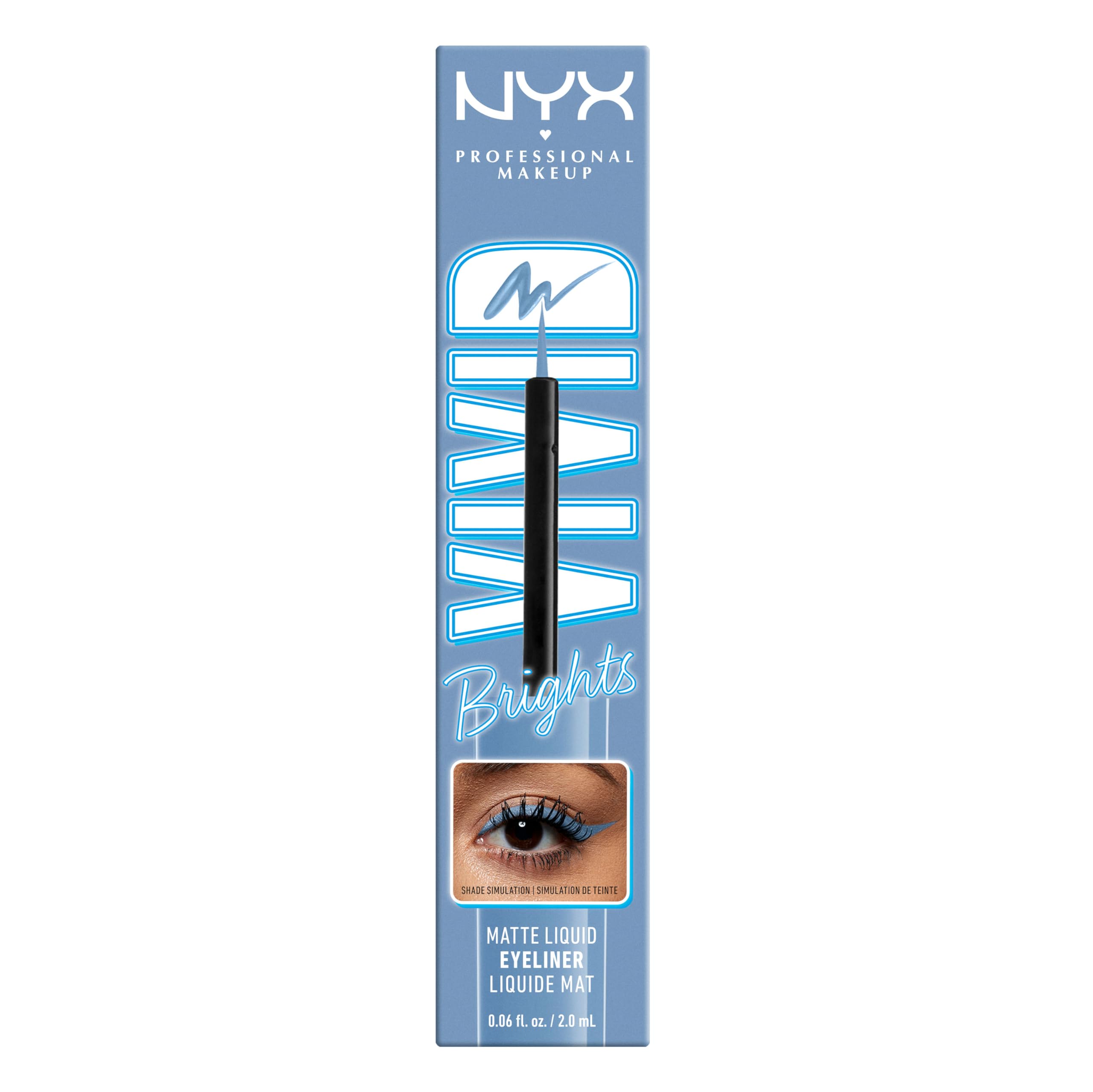 NYX Vivid Brights Liquid Liner Cobalt Crush graphic liner demo