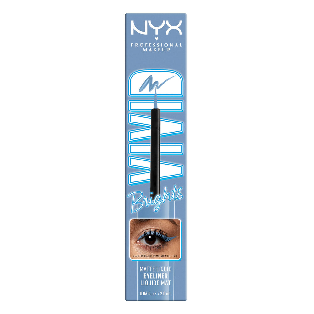 NYX Vivid Brights Liquid Liner Cobalt Crush graphic liner demo