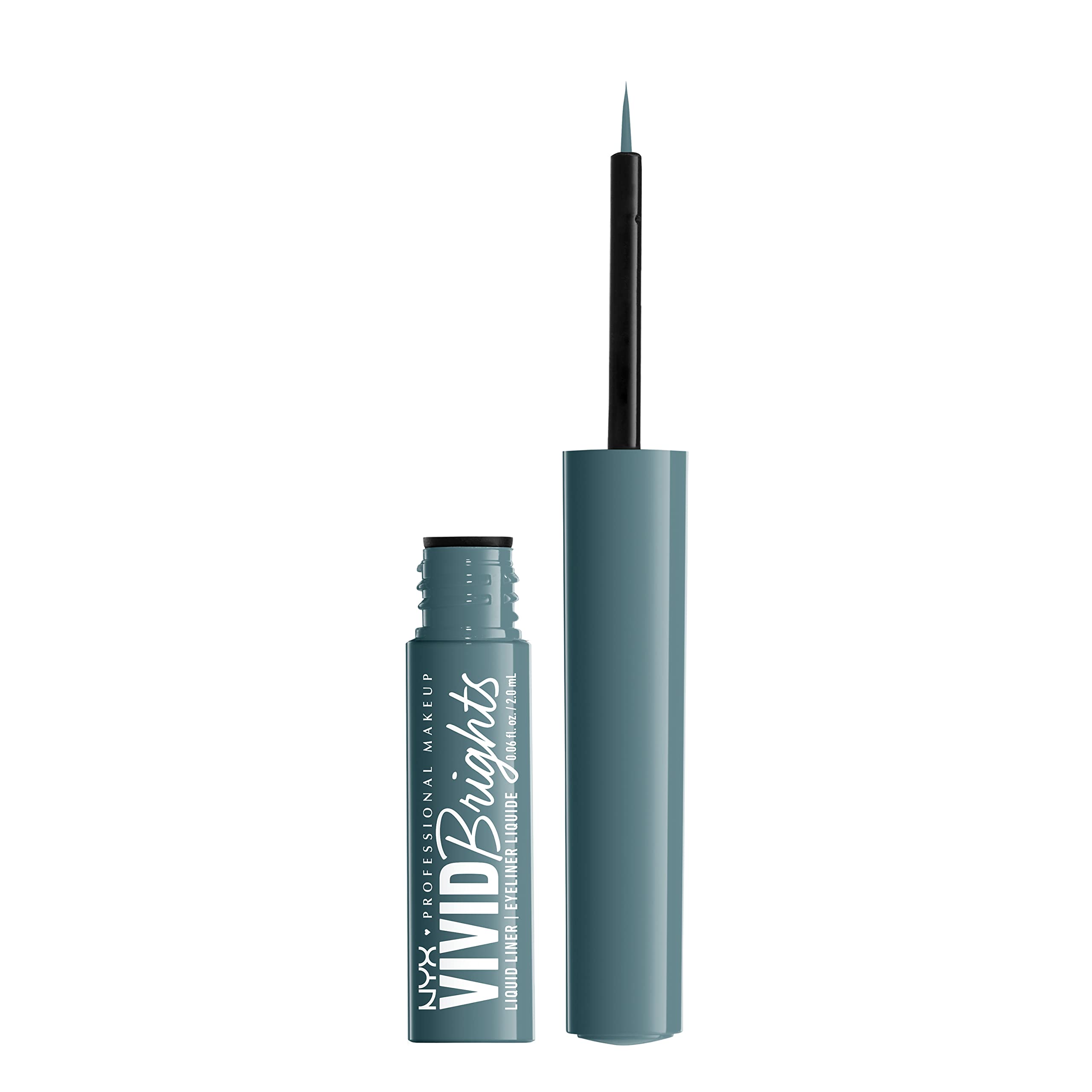 NYX Vivid Brights Cyan Simp brush detail for precise application.