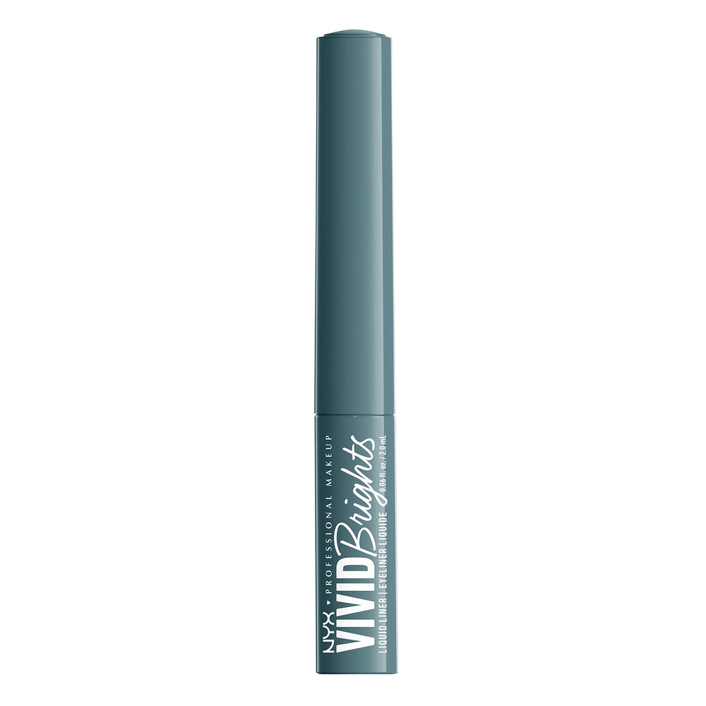 NYX Vivid Brights Cyan Simp matte finish swatch on skin.
