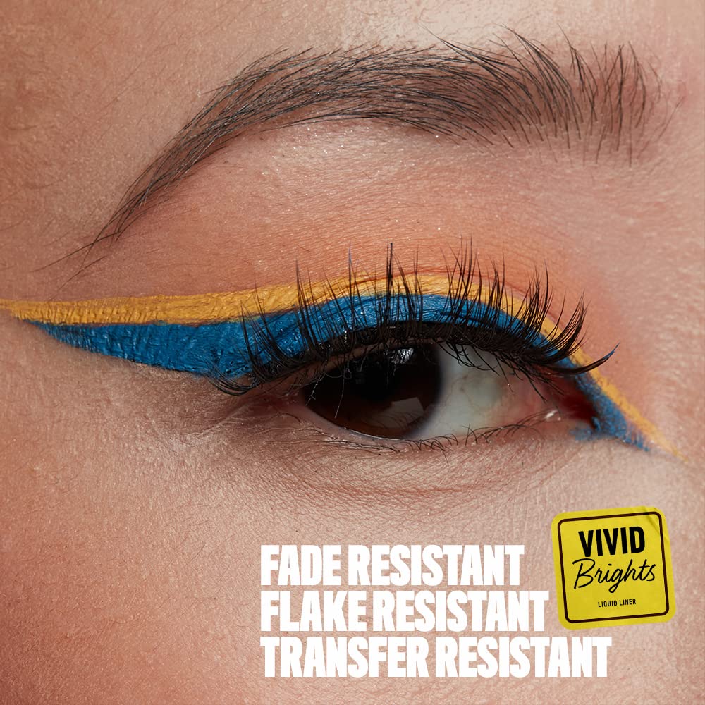 Nyx Vivid Brights yellow liner tip detail highlights ultra-thin brush for clean wings