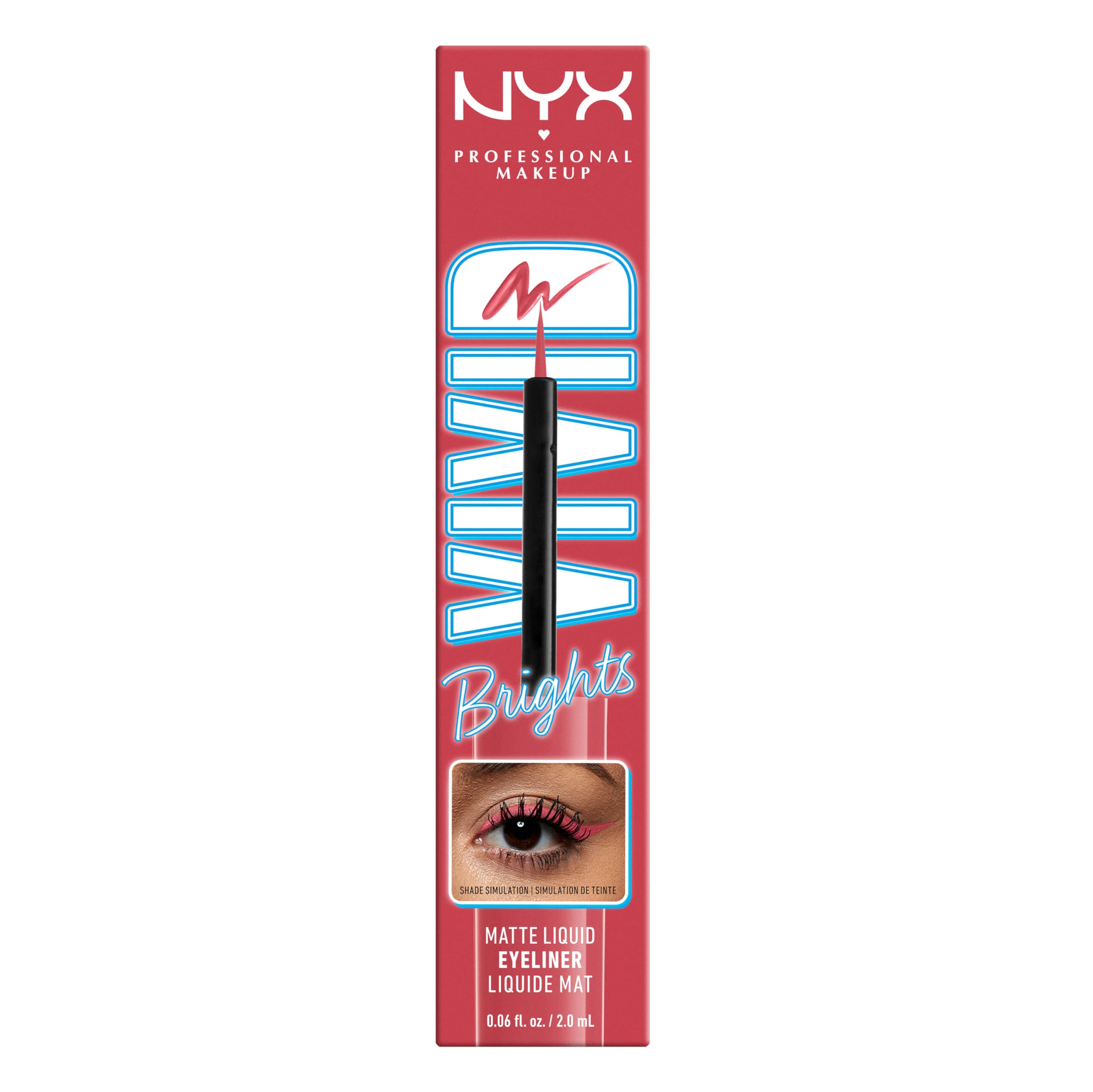 NYX Vivid Brights on Red complete eye look inspiration.