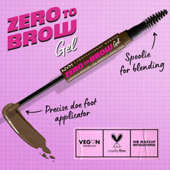NYX Zero to Brow spoolie blending for natural brow finish
